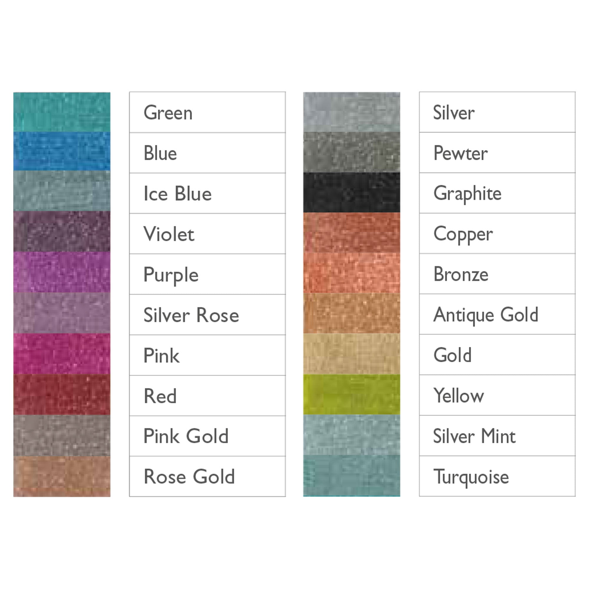 Derwent Metallic Pencils - Swatches