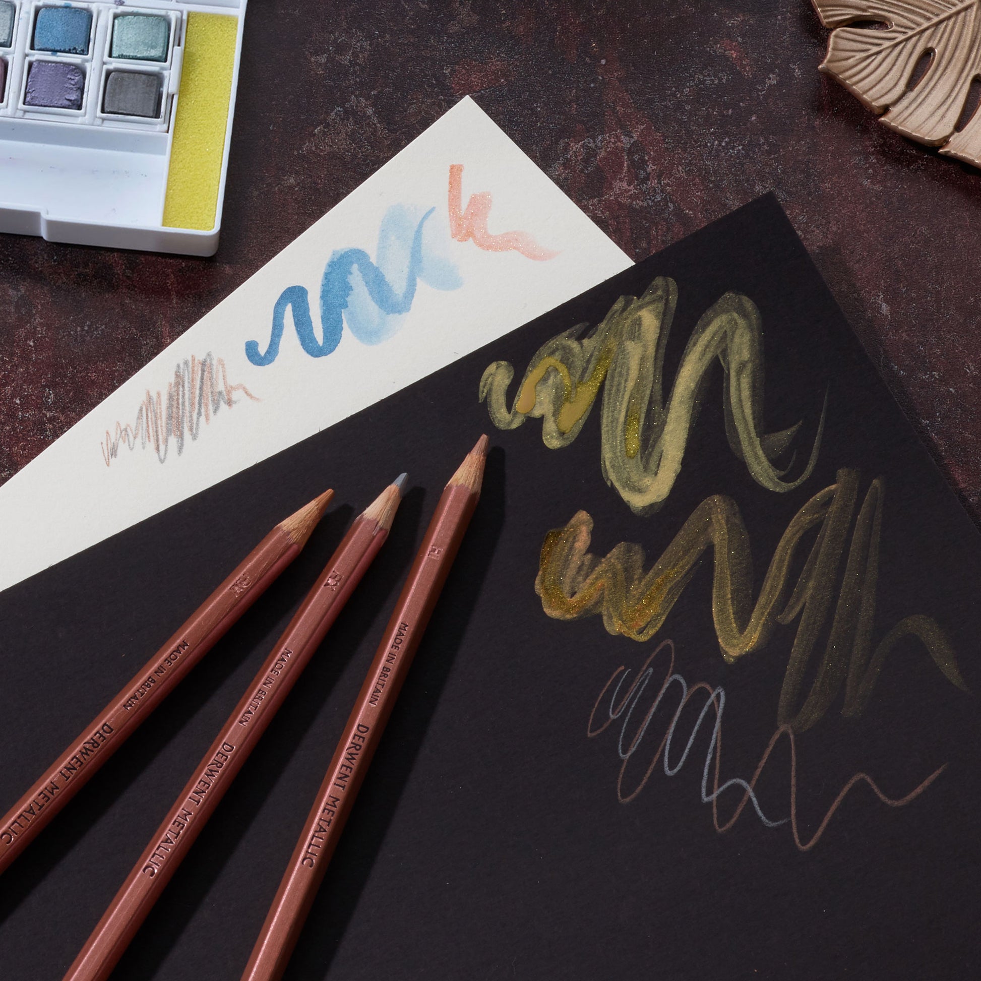 Derwent Metallic Pencils with Metallic Watercolours