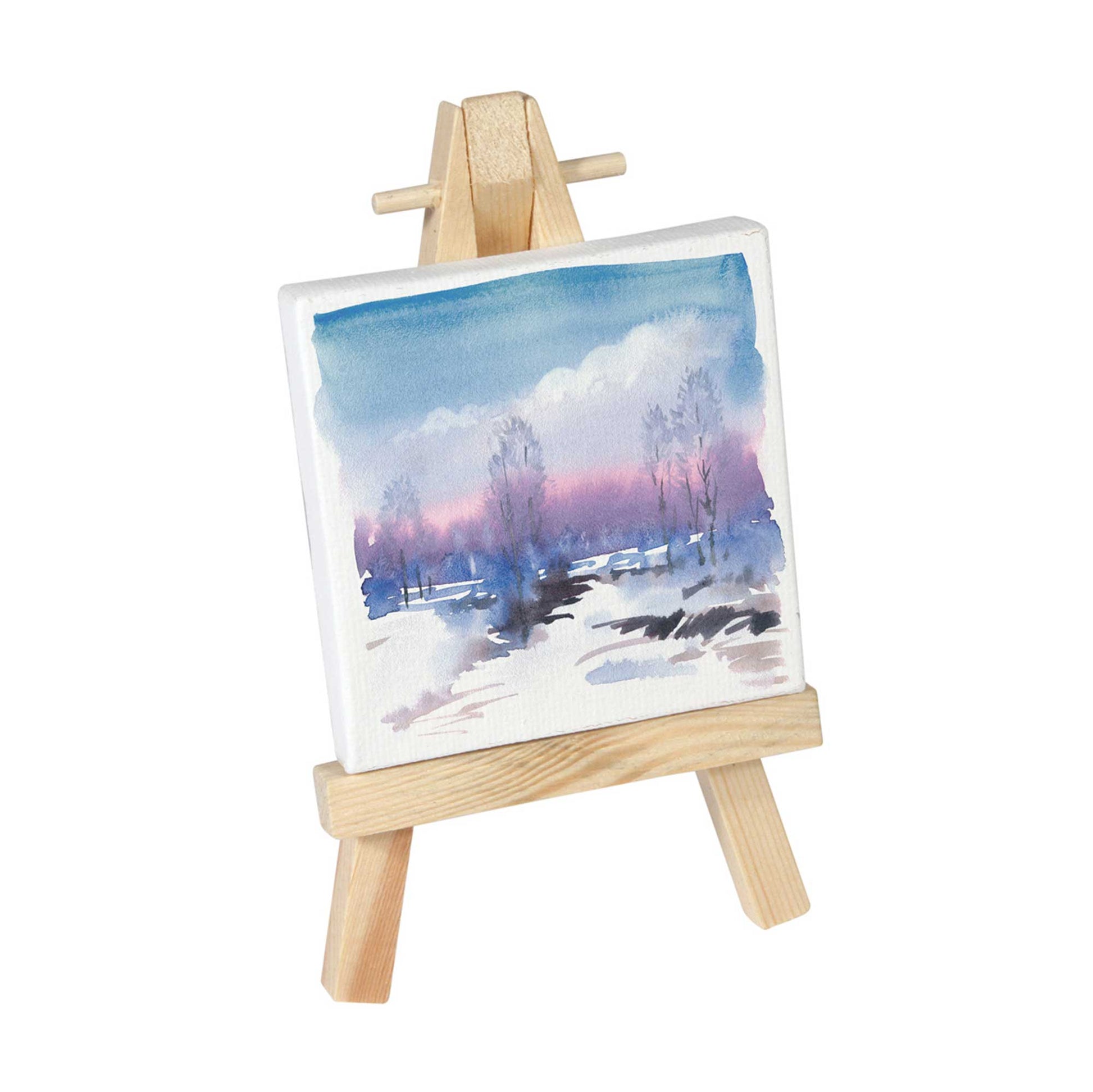 Daler-Rowney Simply Mini Stretched Canvases on a table easel