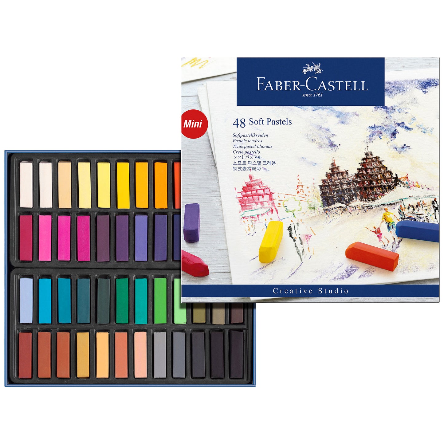 Faber-Castell Mini Soft Pastel Set of 48 - Box Open