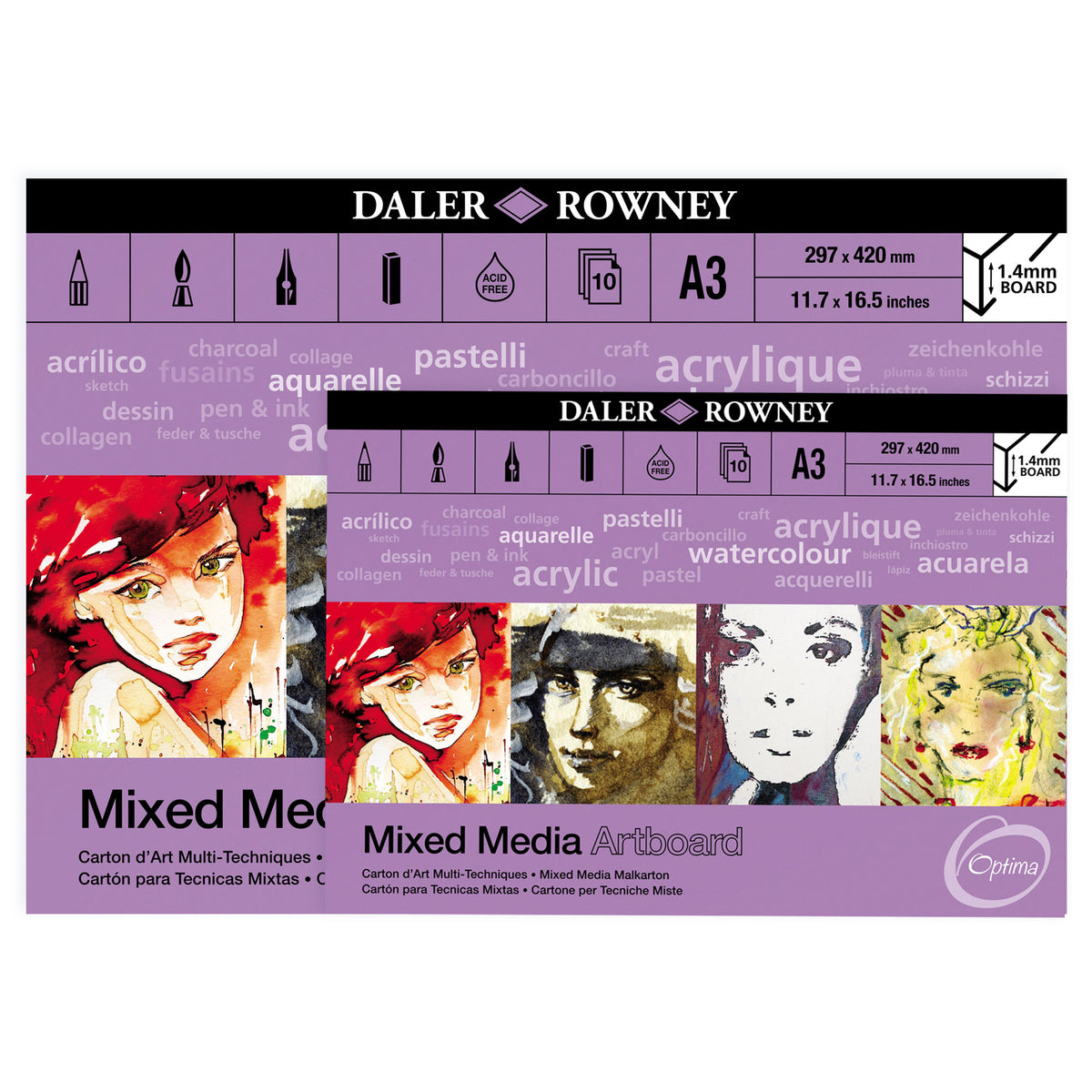 Daler-Rowney Optima Mixed Media Artboard Pads