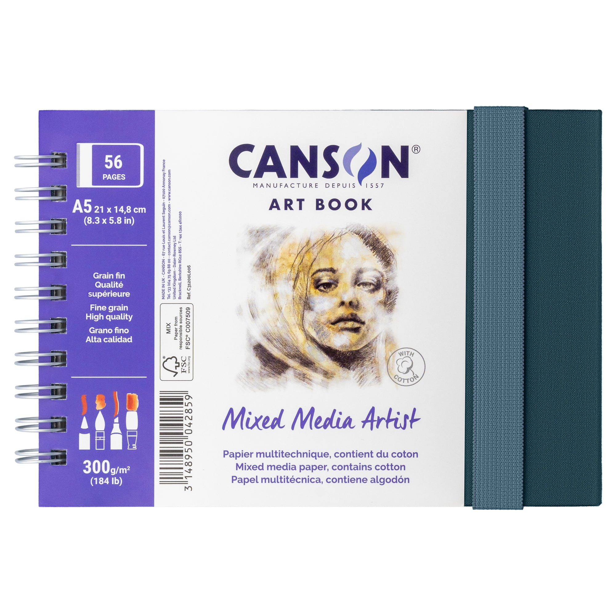 Canson Mixed Media Artist Art Book - 300gsm - 28 Sheets - A5 - Landscape