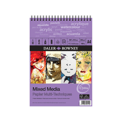 Daler-Rowney Optima Mixed Media Spiral Pads - A4