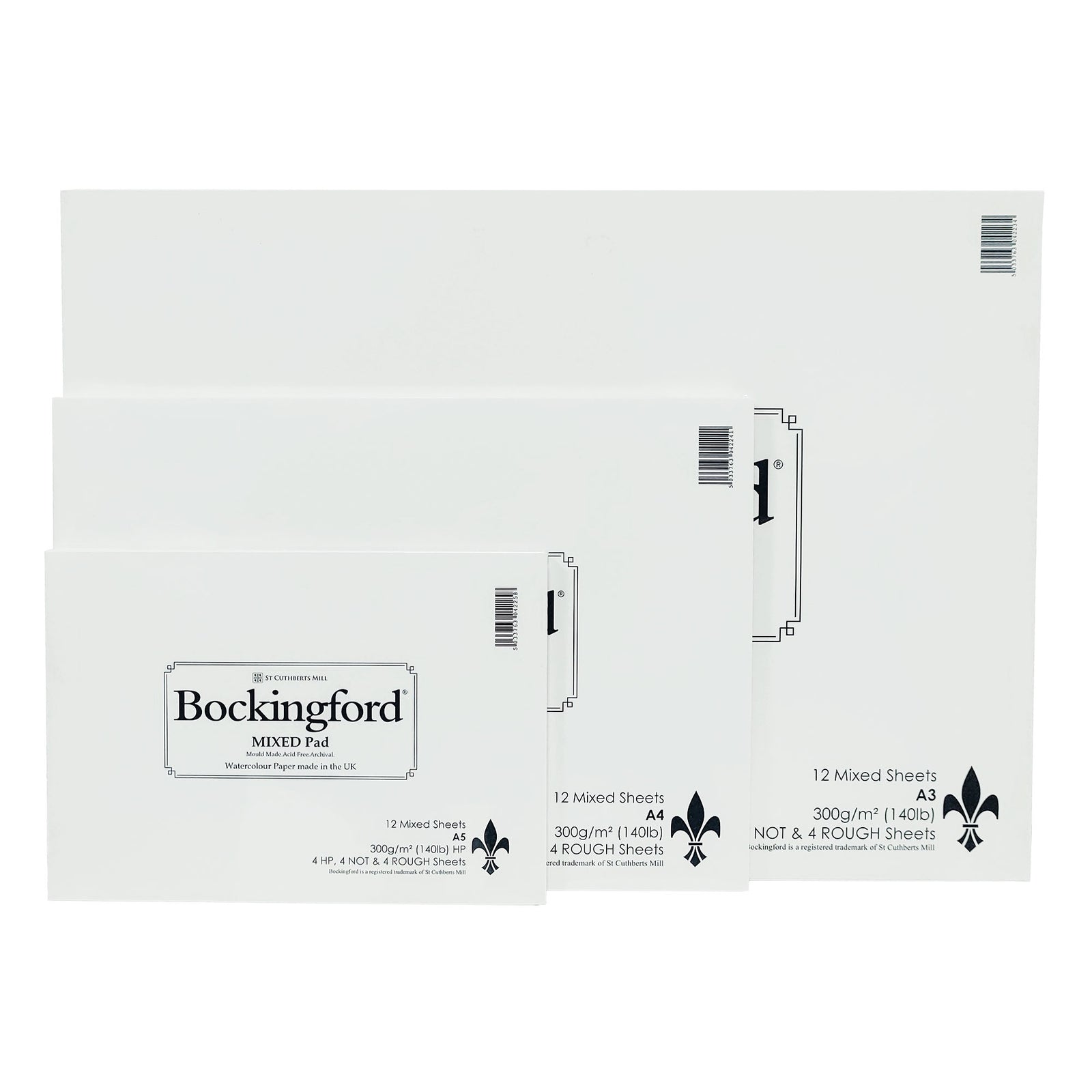 Bockingford Watercolour Blocks 12 Sheets 140lbs/300gsm ROUGH