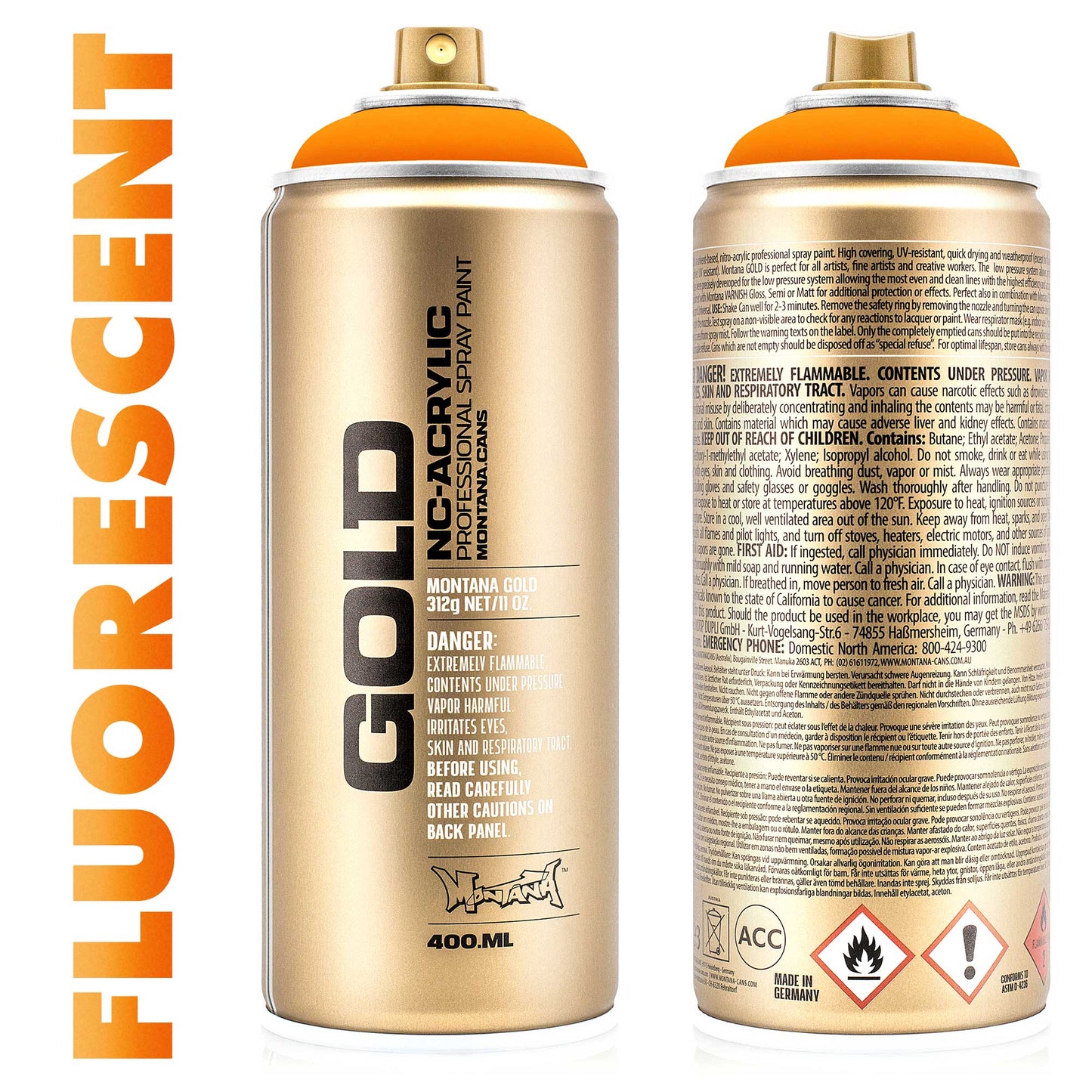 Montana Gold FLUORESCENT Colour Cans - 400ml