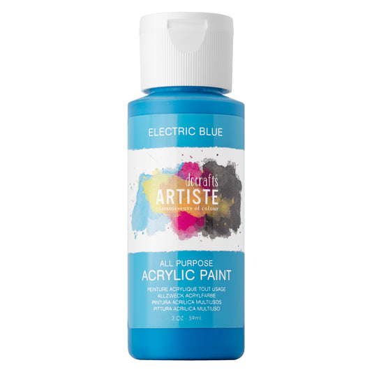 Docrafts Artiste Multi-Surface Acrylic Paint - 59ml - Electric Blue