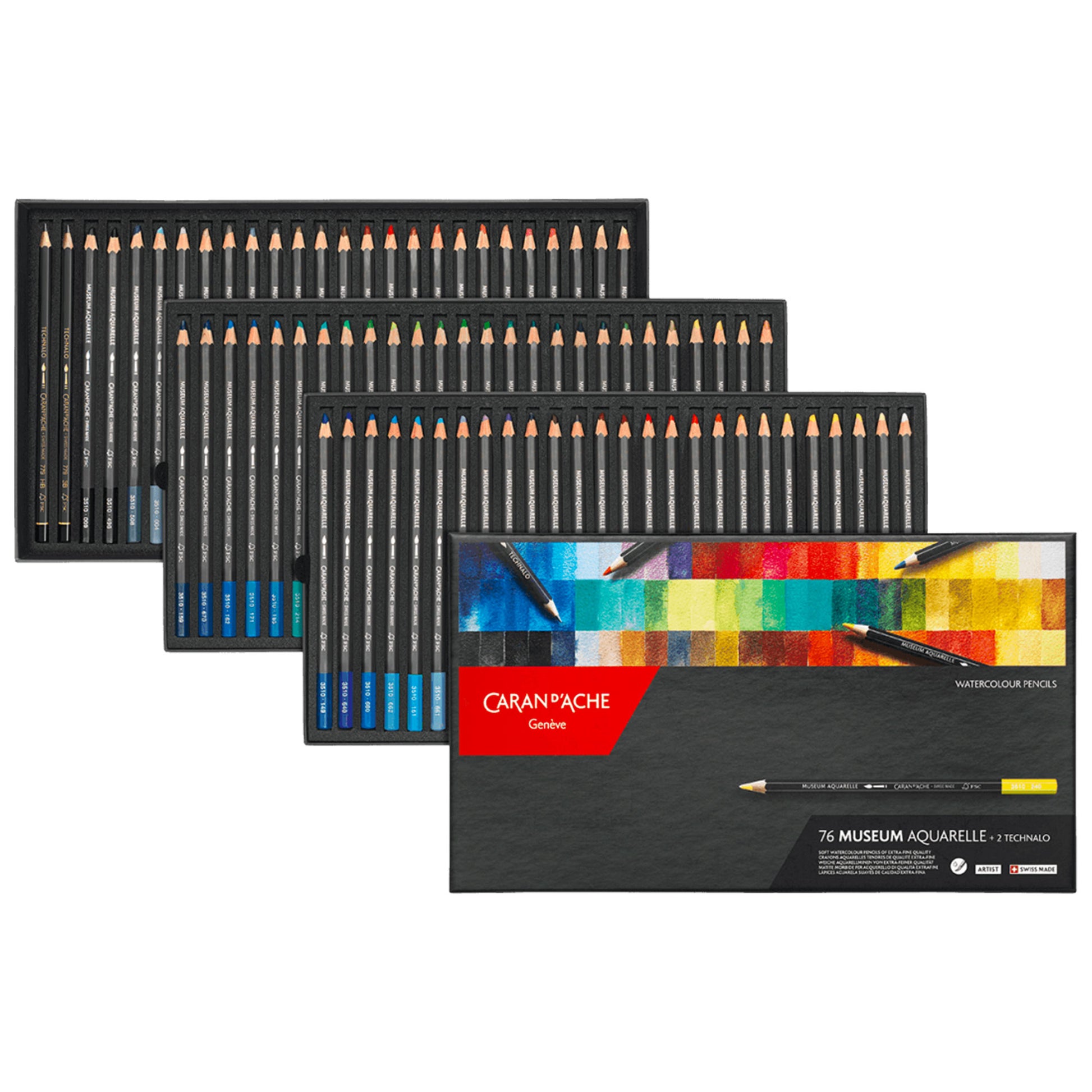 Caran d'Ache Museum Aquarelle Pencils - Set of 76