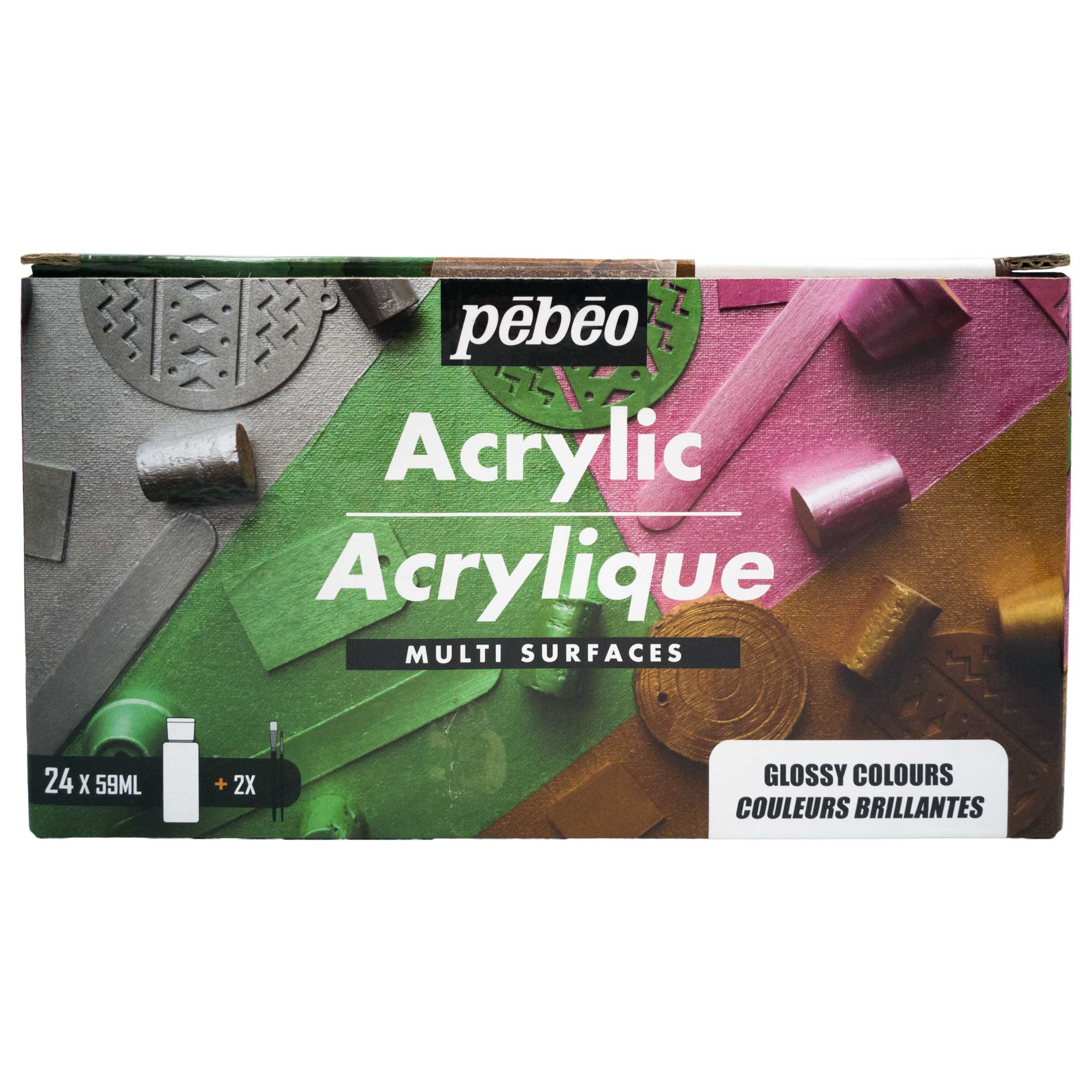 Pebeo Multi-Surface Acrylics Set - Glossy/Pearlescent Colours 