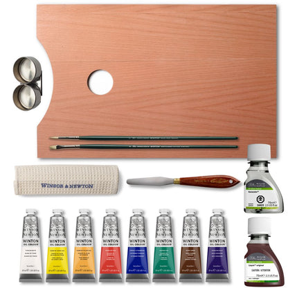 Winsor & Newton : Winton : Oil Paint : 37ml : Wooden Box : Set of 8