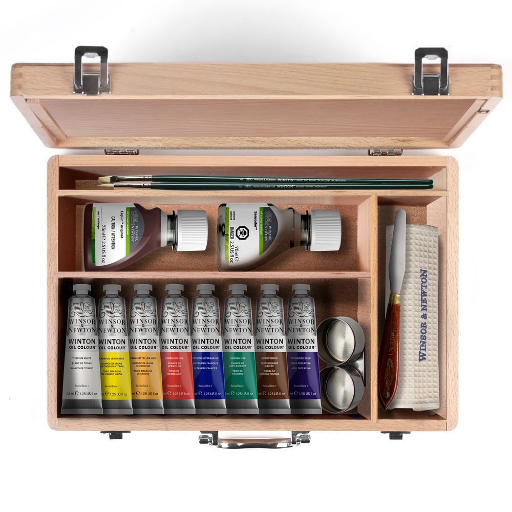 Winsor & Newton : Winton : Oil Paint : 37ml : Wooden Box : Set of 8