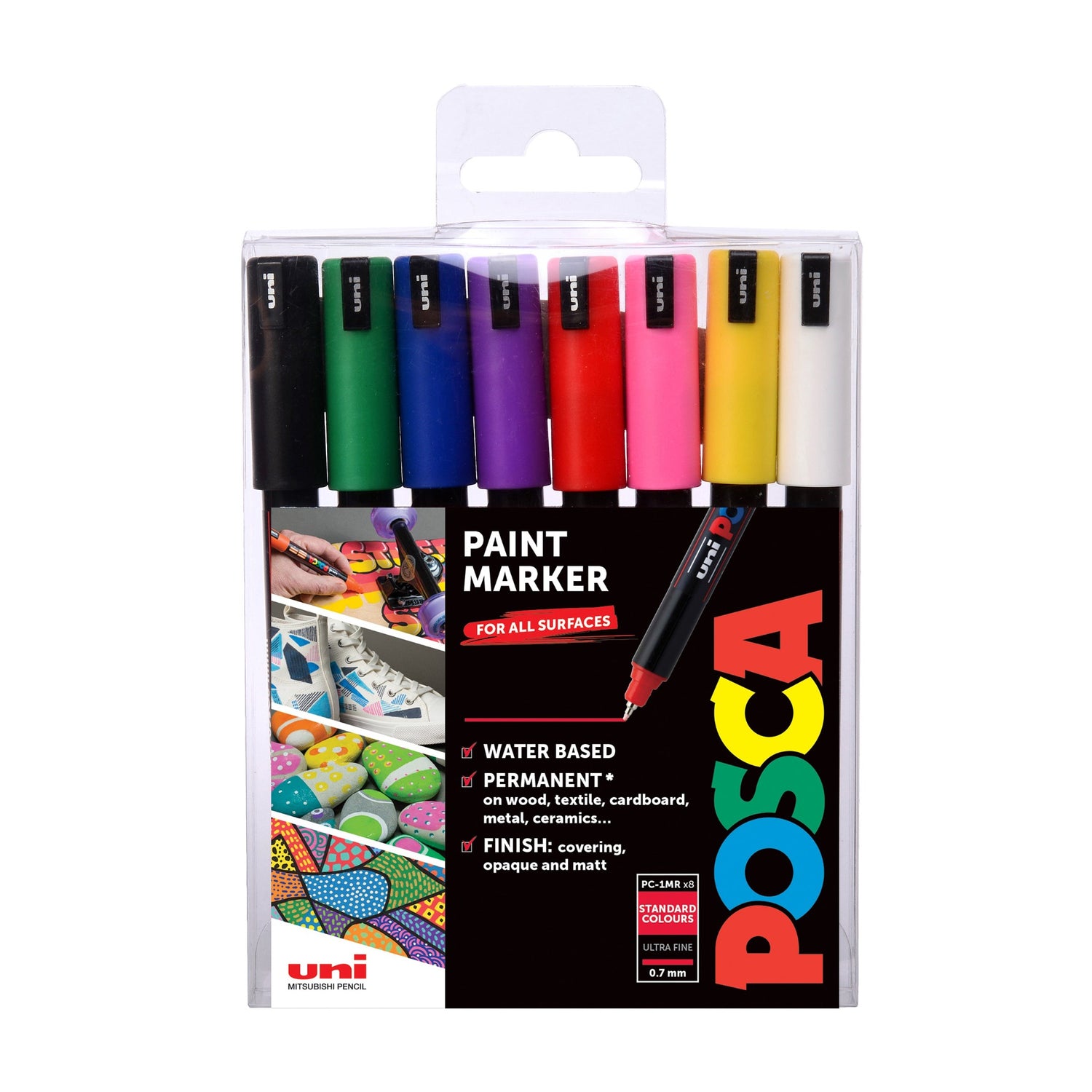 Posca Markers - 8 Standard Colours - PC-1MR