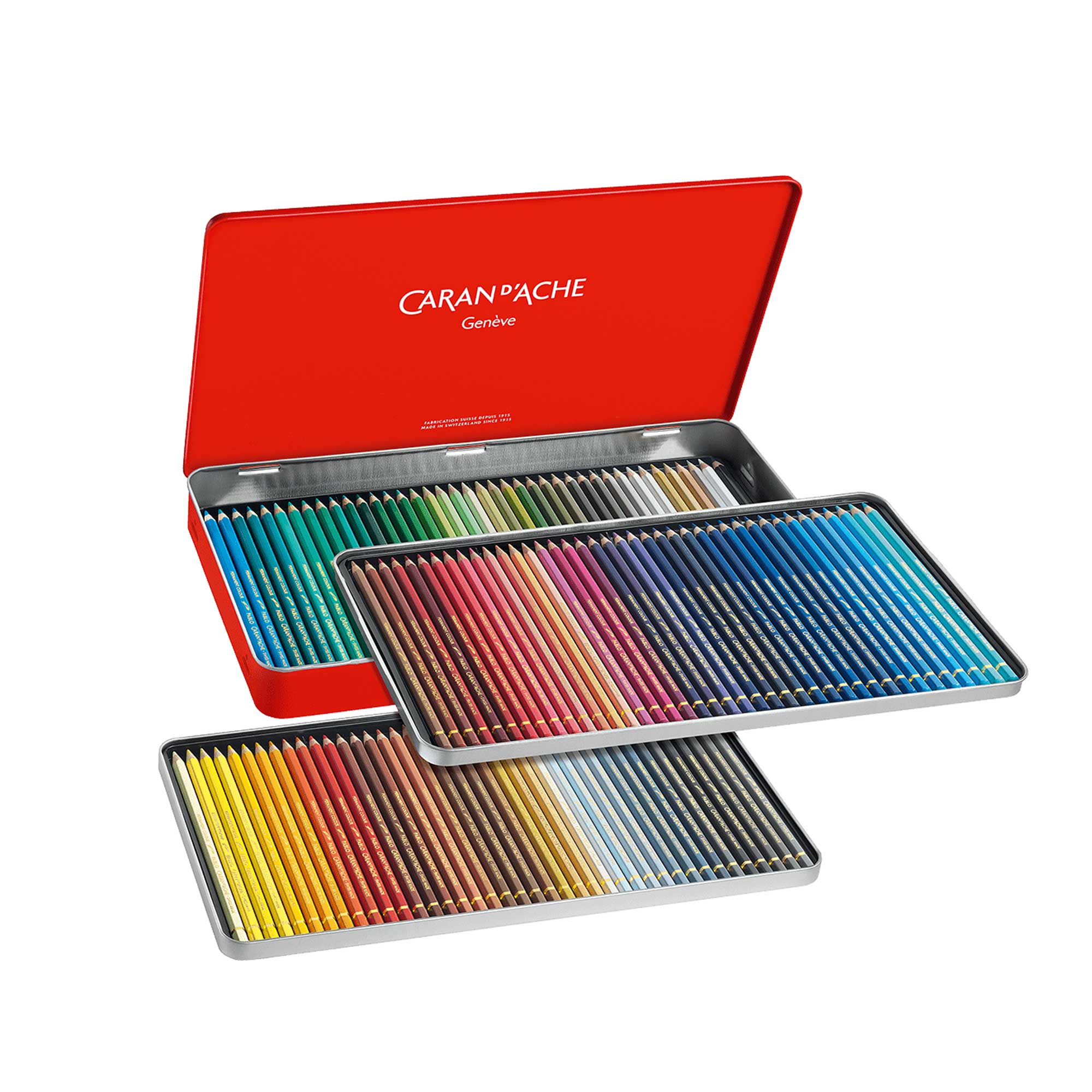 Caran d'Ache Pablo Coloured Pencils Tin of 120 - FREE Isomars A1 Art Storage Bag