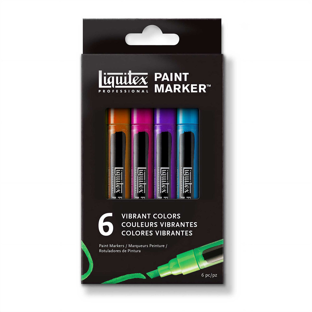 Liquitex Paint Marker - Set of 6 x 2mm - VIBRANT Colours