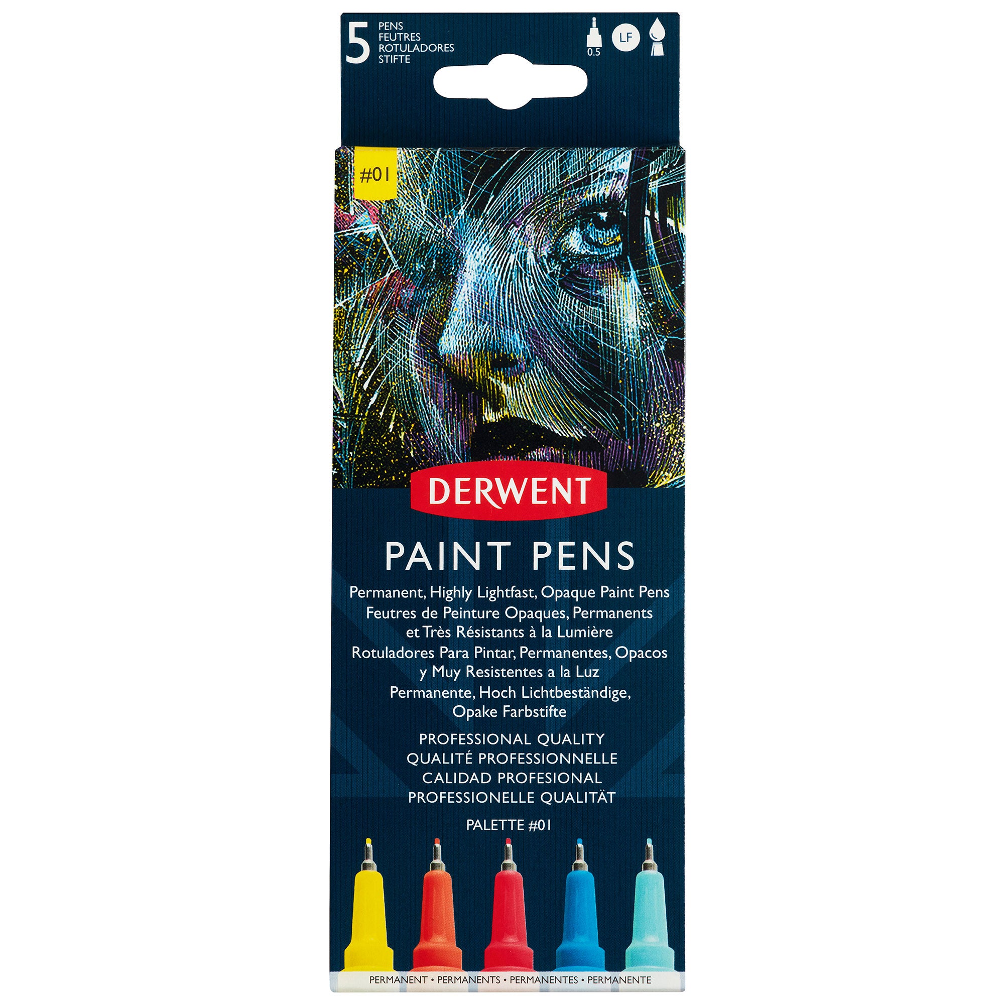 Derwent Paint Pens - Set of 5 #01 - Box