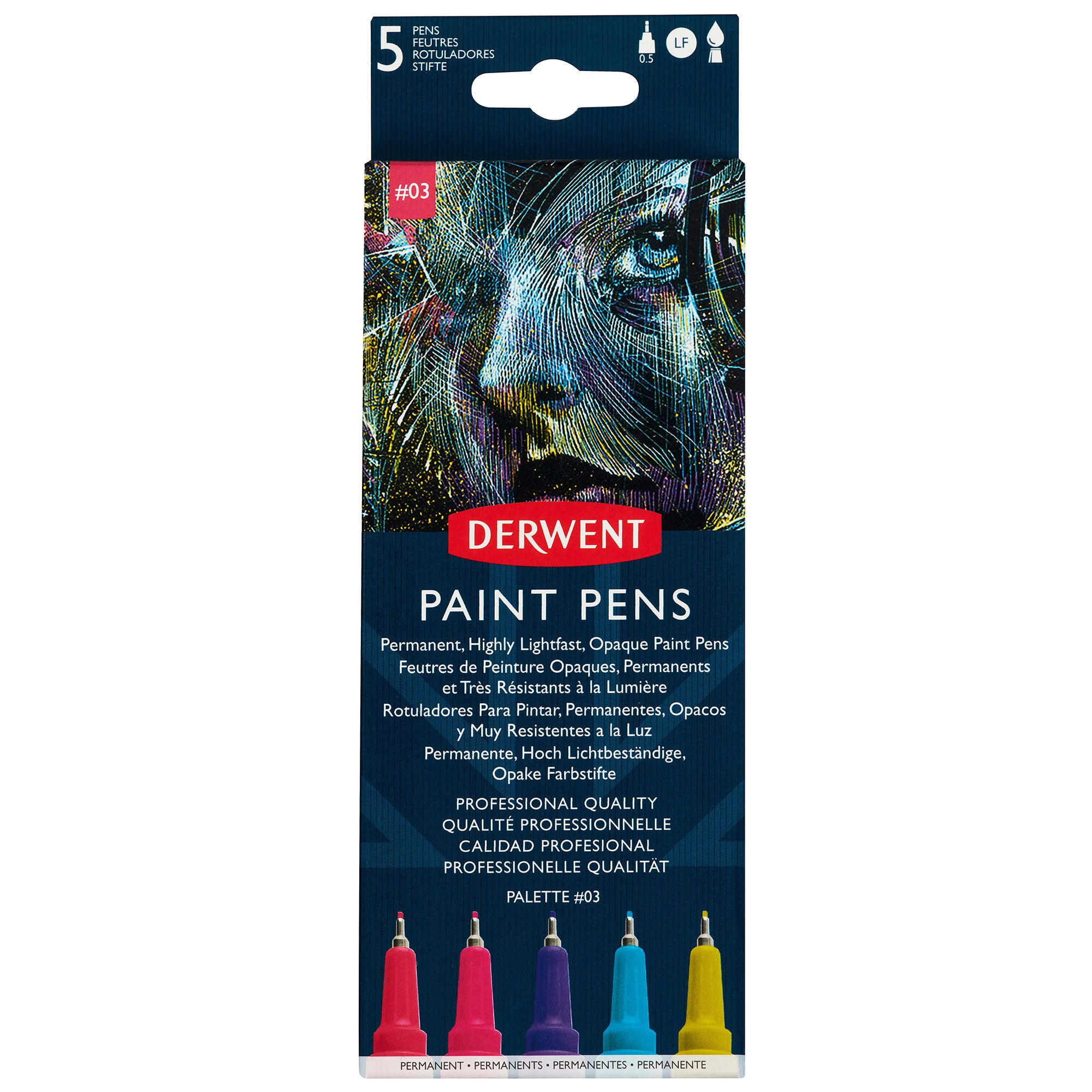 Derwent Paint Pens - Set of 5 #03 - Box