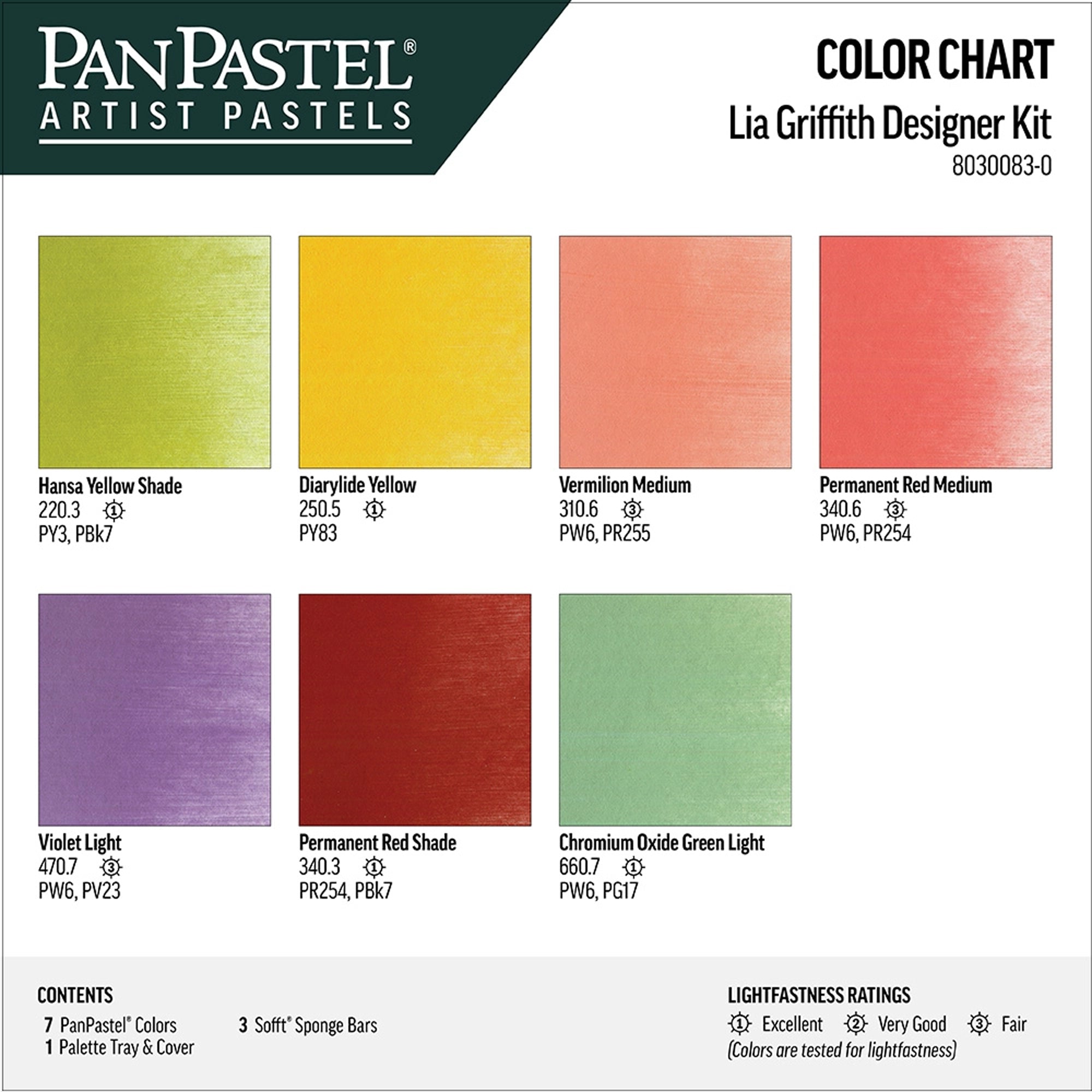 PanPastel Lia Griffith Designer Kit Colour Swatches