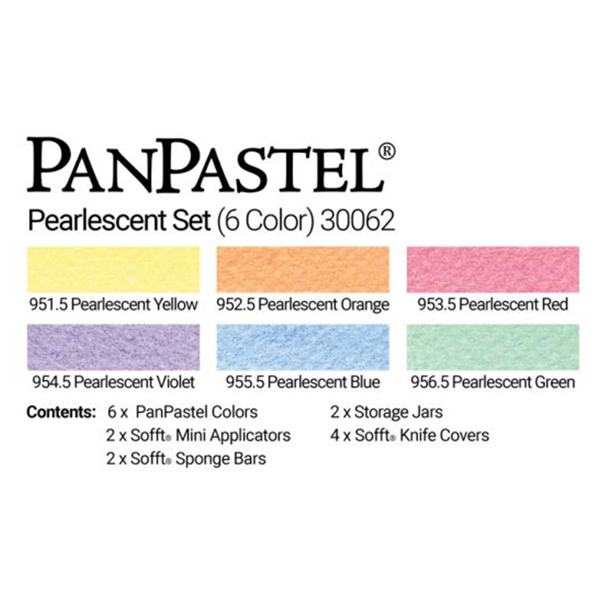 PanPastel Pearlescent Colours - Set of 6 -  Colour Swatches