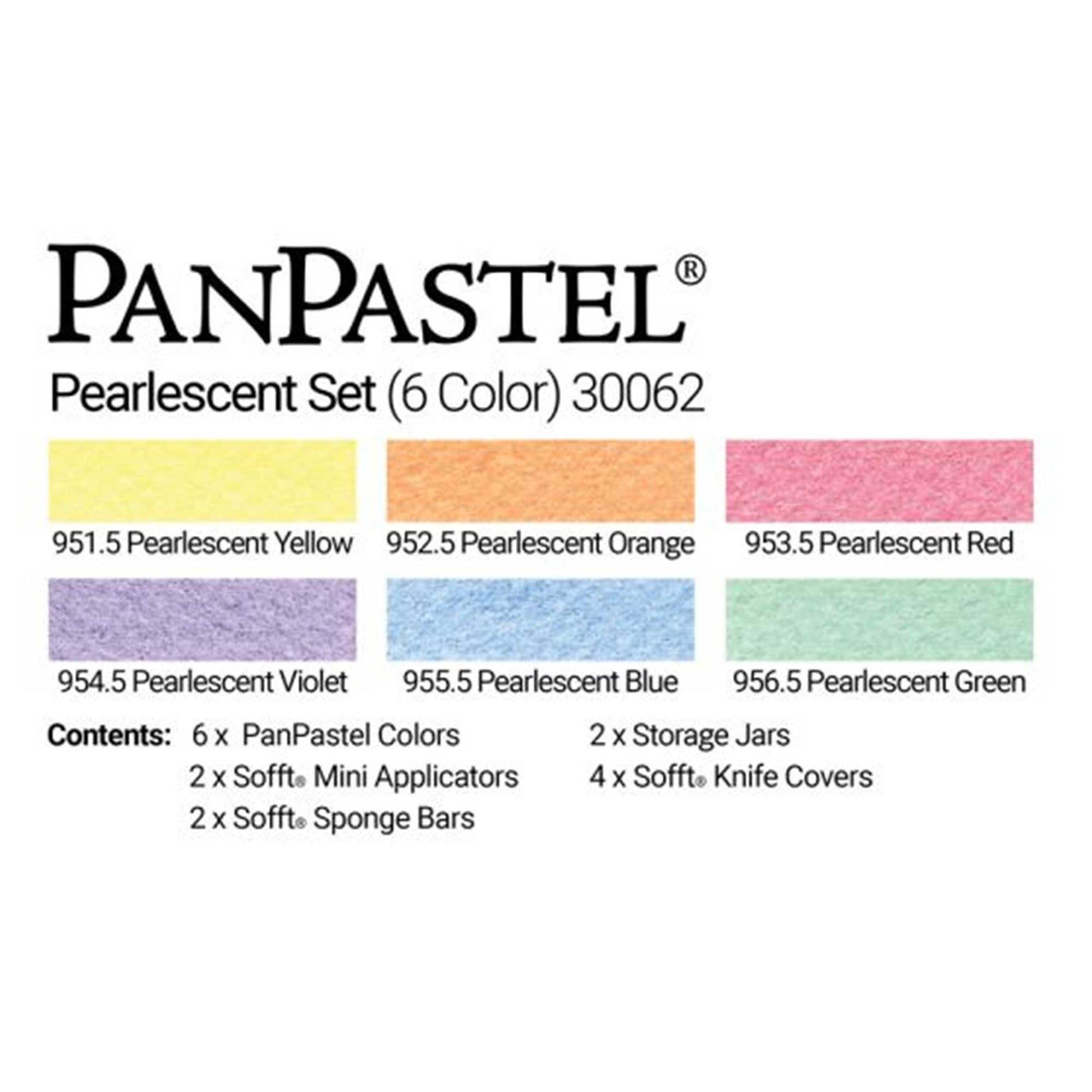 PanPastel Pearlescent Colours - Set of 6 -  Colour Swatches