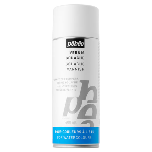 Pebéo Gouache Varnish can on a white background