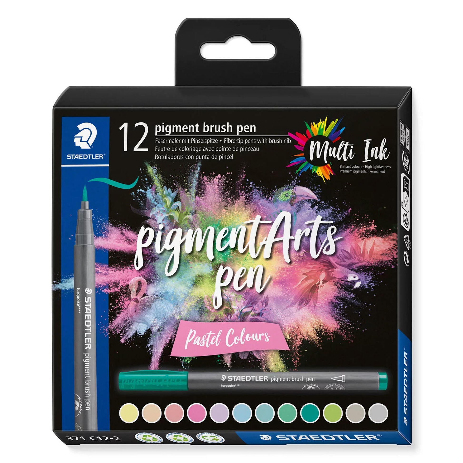 Staedtler Pigment Arts Multi Ink Brush Pens Pastel Colours