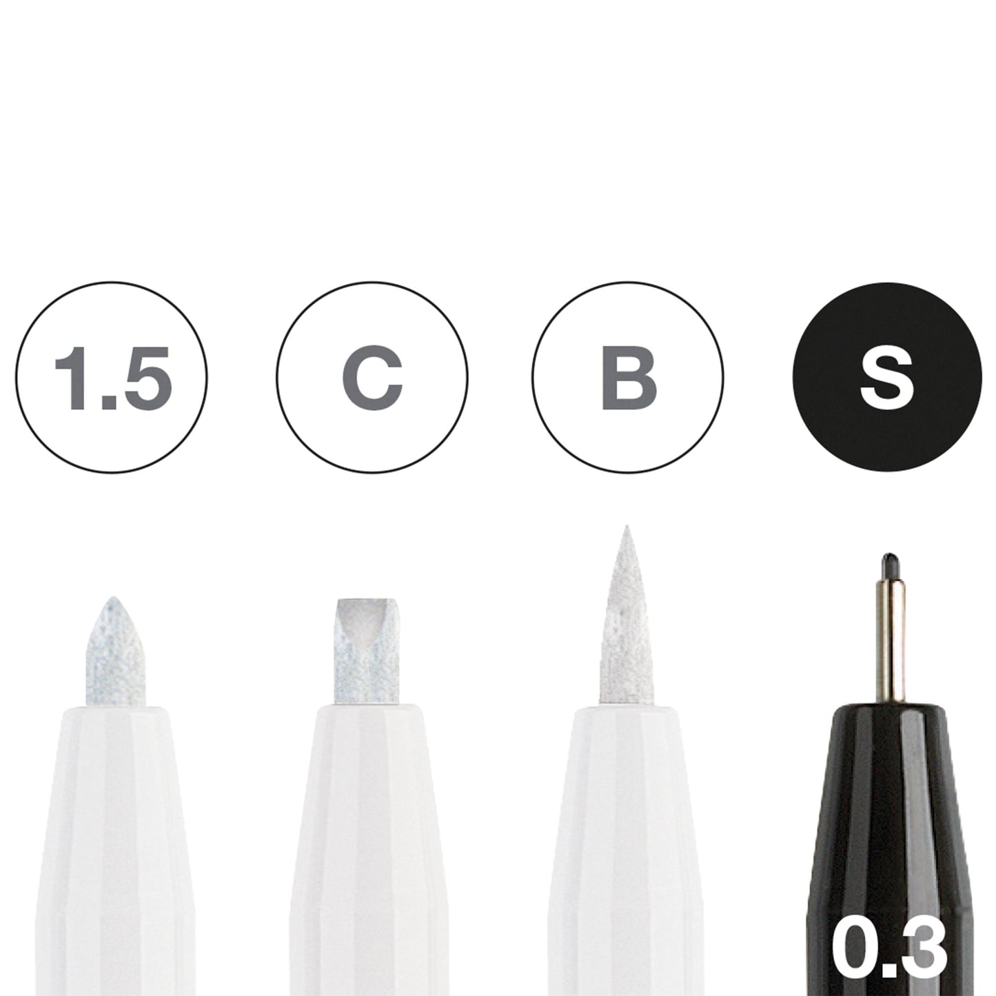 Faber-Castell Pitt Artist Pen - Black/White (Pack of 4) - Pens Closeup