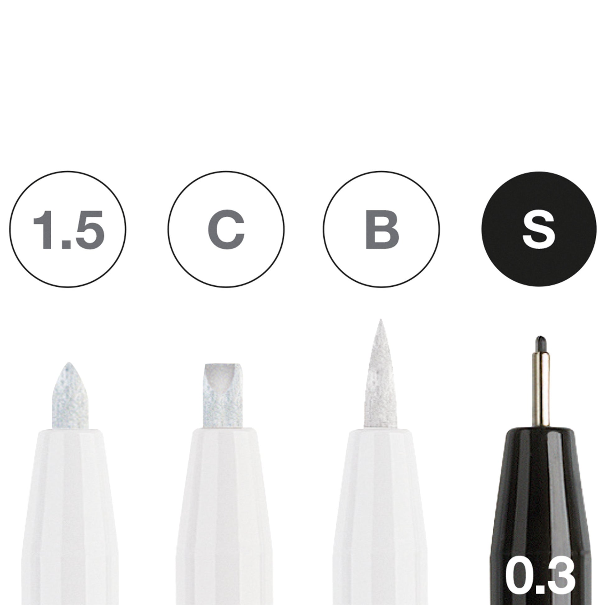 Faber-Castell Pitt Artist Pen - Black/White (Pack of 4) - Pens Closeup