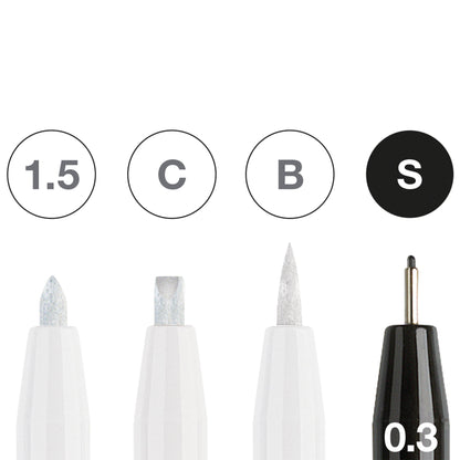 Faber-Castell Pitt Artist Pen - Black/White (Pack of 4) - Pens Closeup