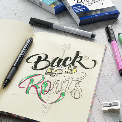 Faber-Castell Indian Ink Pitt Artist Pens - Hand Lettering Set of 6 - PASTEL COLOURS