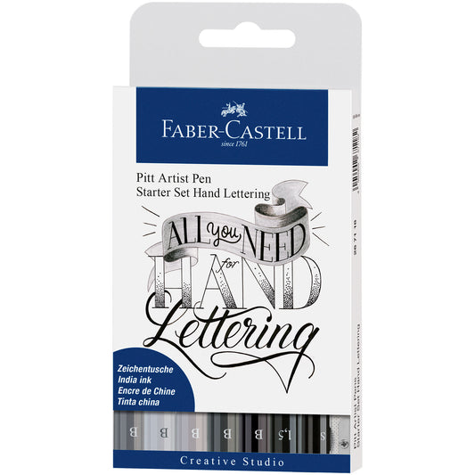 Faber-Castell Indian Ink Pitt Artist Pens - Hand Lettering Set of 9