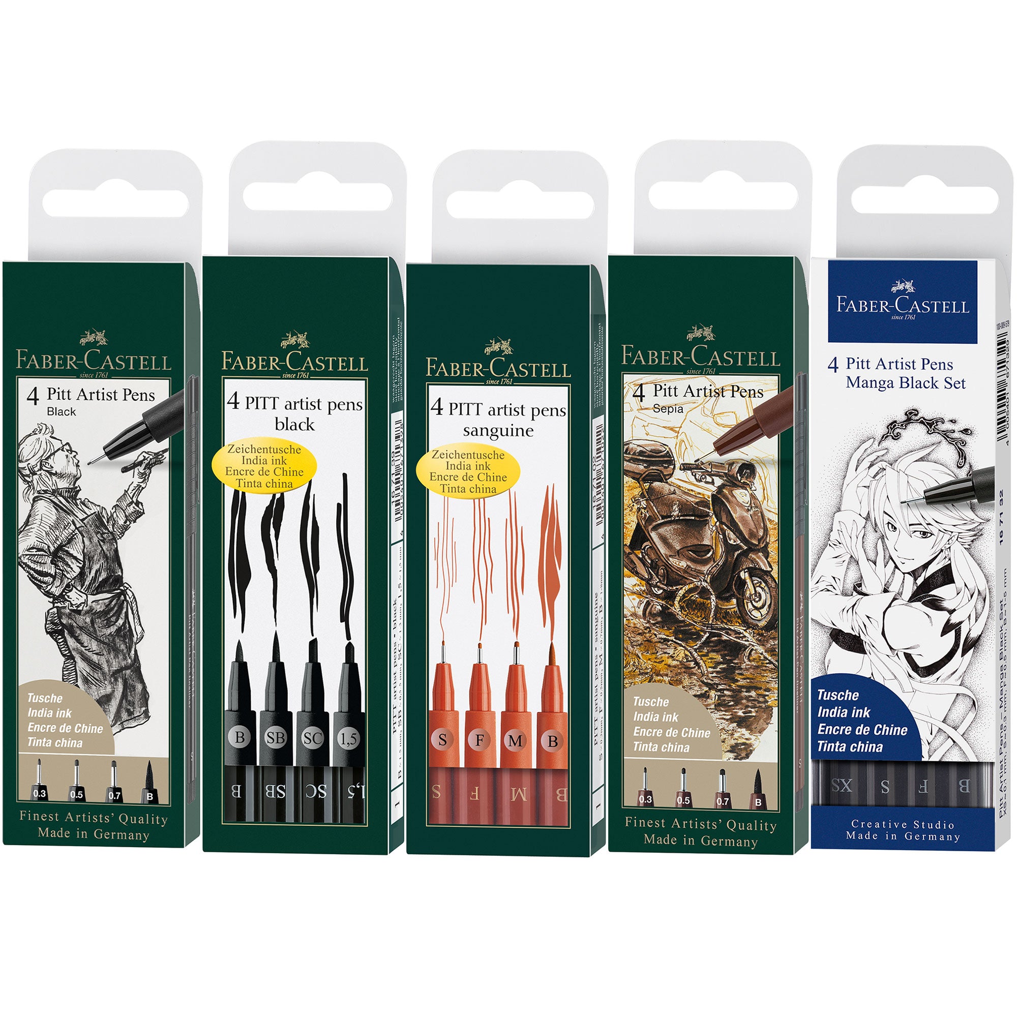 Faber-Castell Fine Pitt Brush Pen Sets of 4