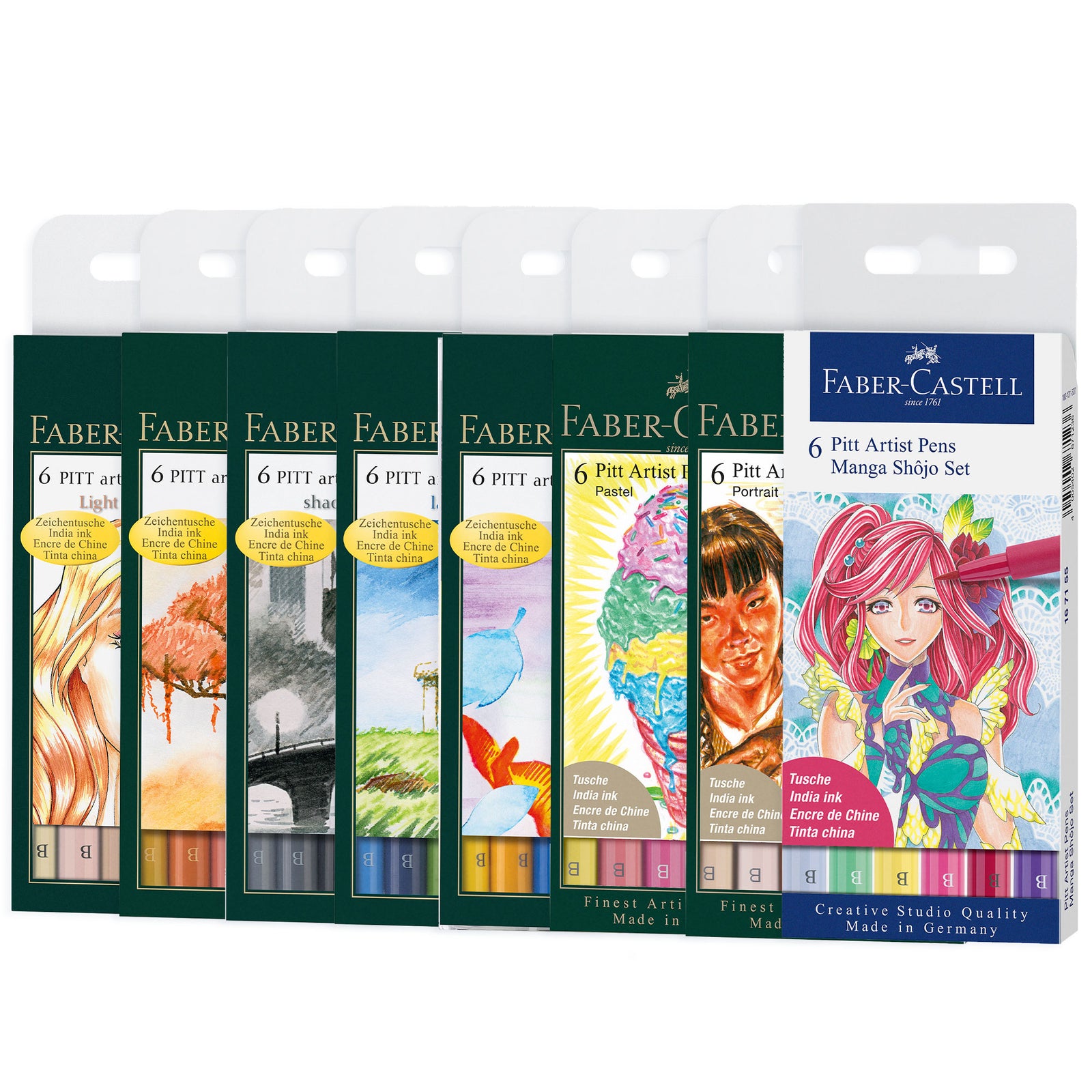 Faber-Castell Pitt Artist Brush Pen Set of 6 - Pastel