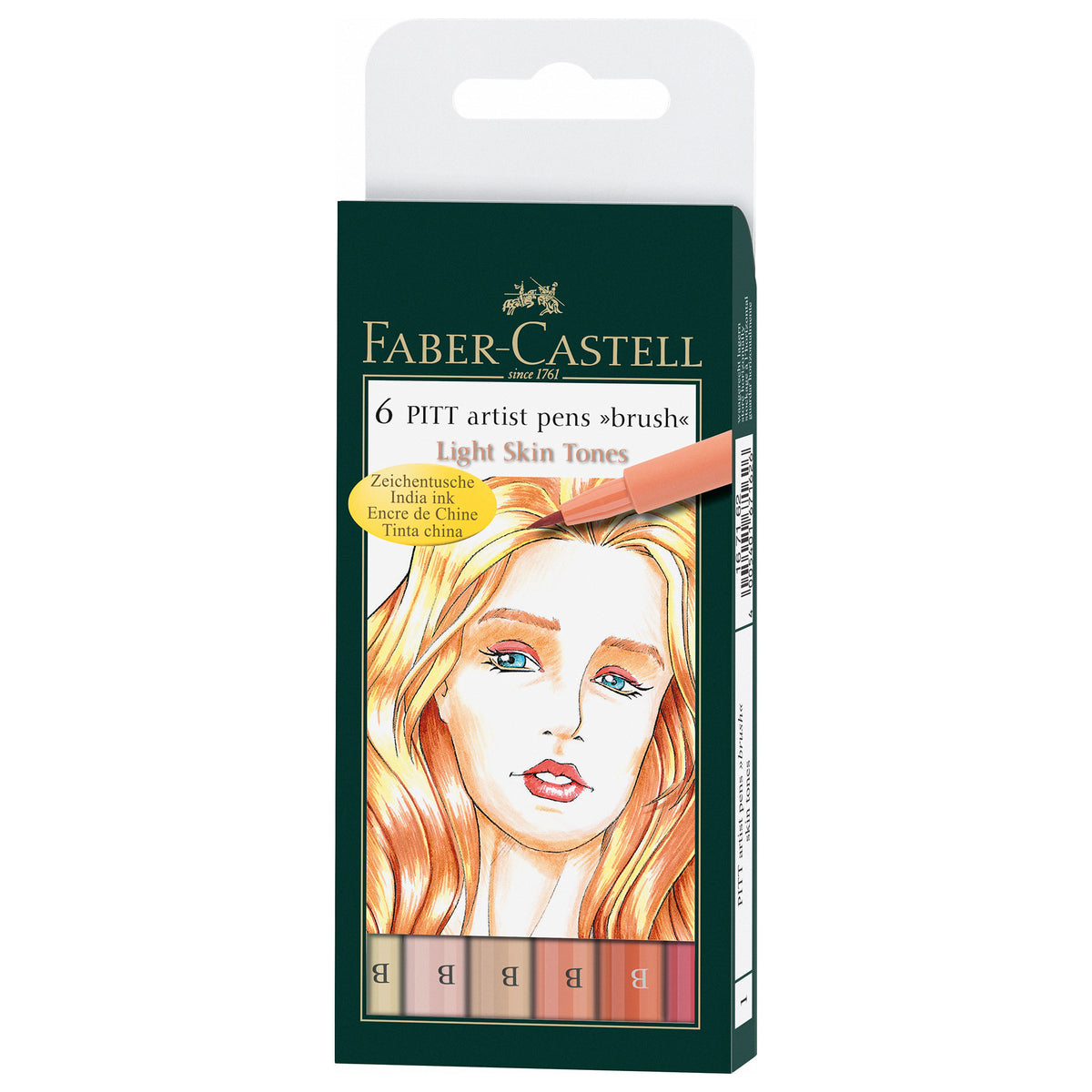 Faber-Castell Fine Pitt Brush Pen Set of 6 -  Light Skin Tones