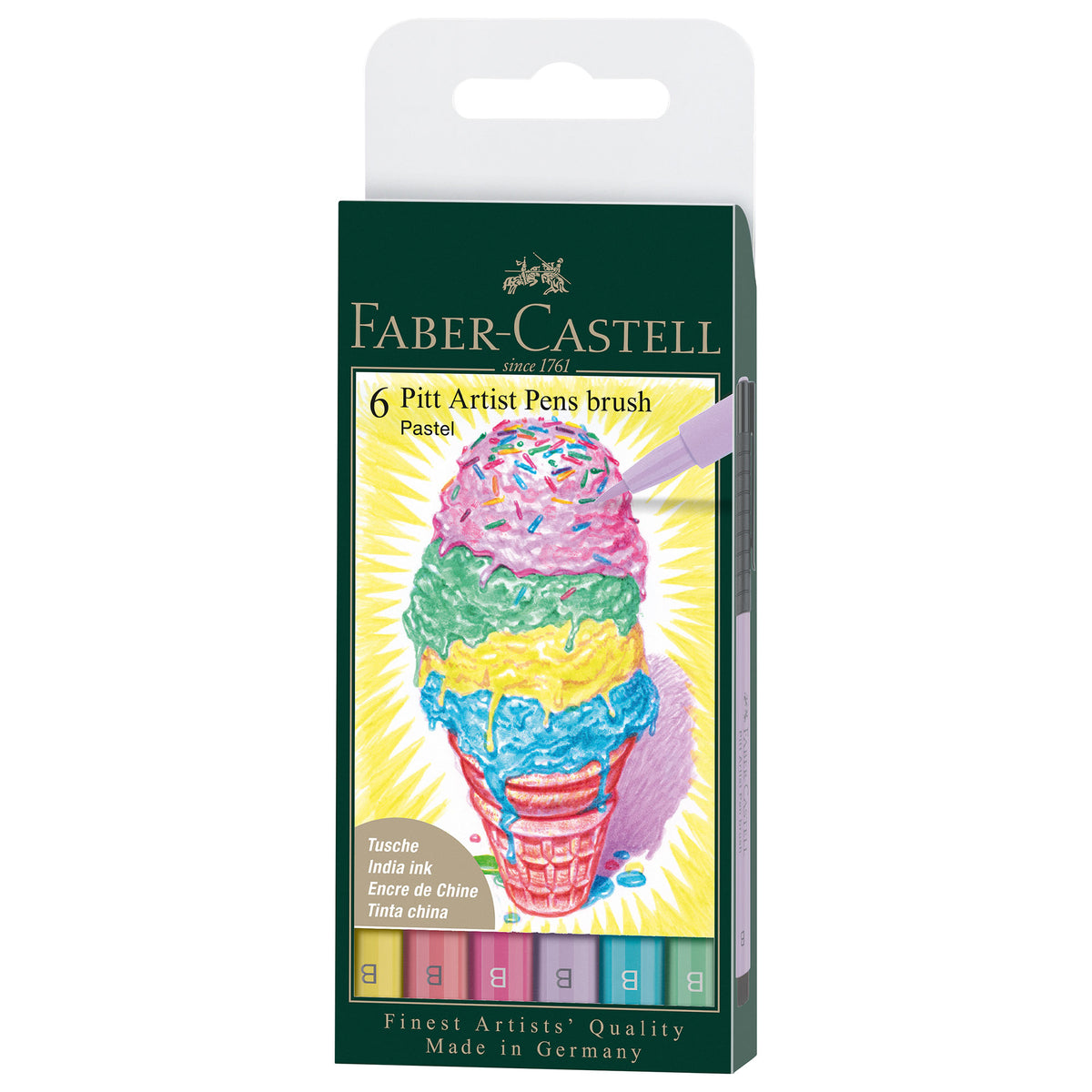 Faber-Castell Fine Pitt Brush Pen Set of 6 - Pastel