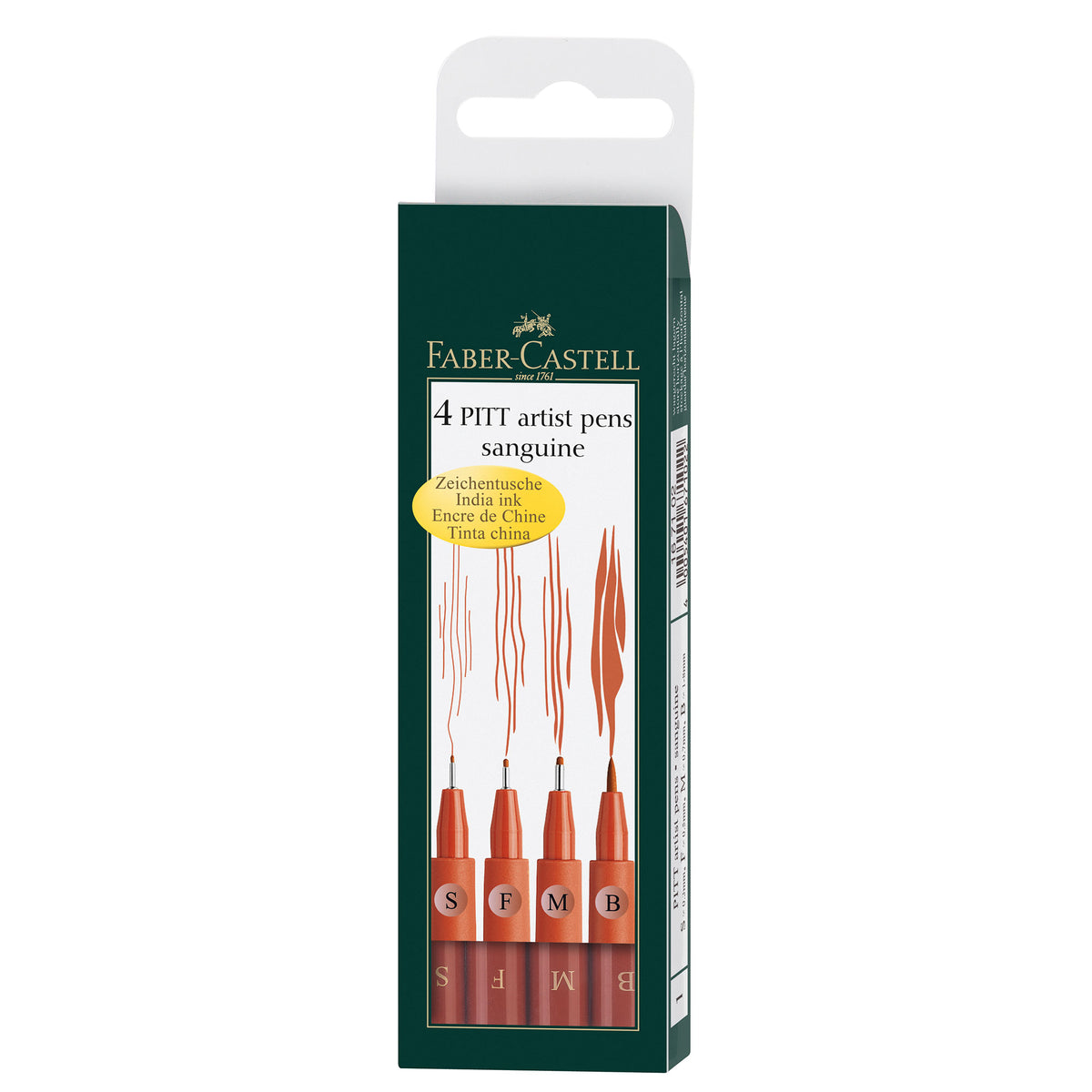 Faber-Castell Fine Pitt Brush Pen Set of 4 - Sanguine