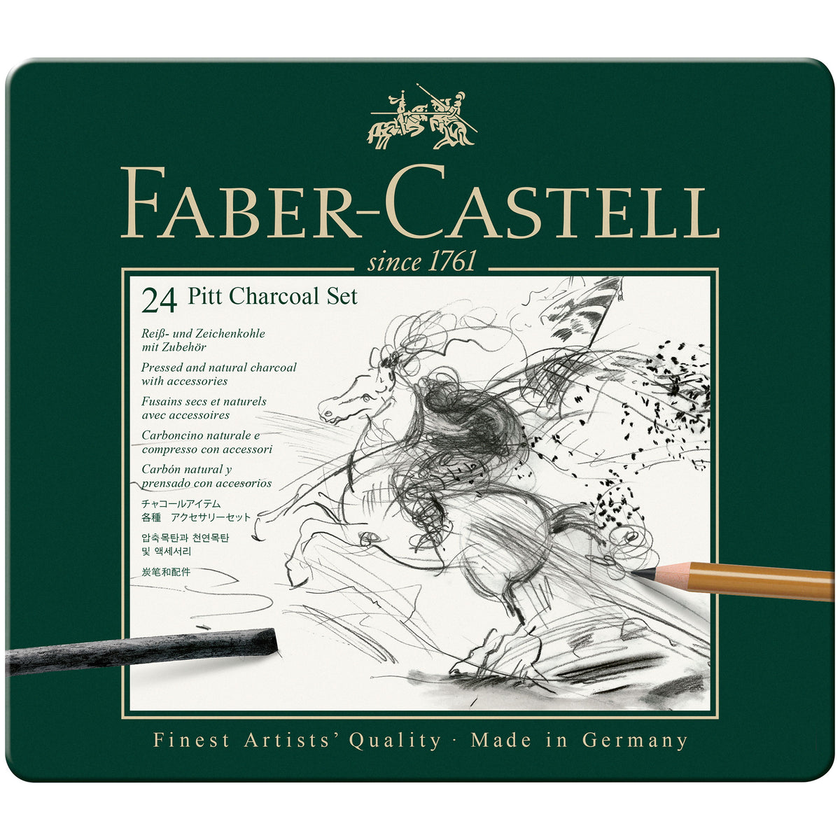 Faber-Castell Pitt Charcoal - Set of 24 - Box