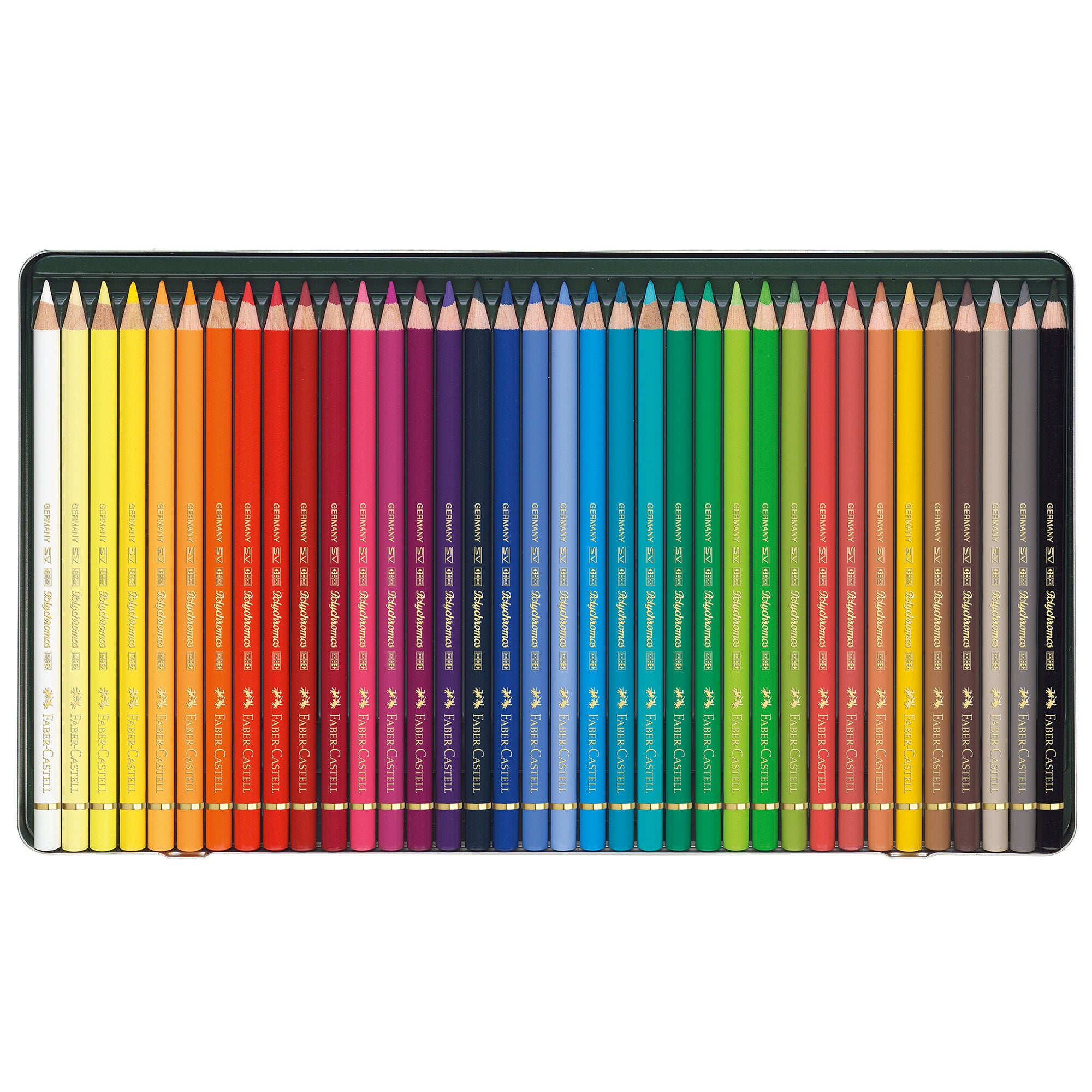 Faber-Castell Polychromos Artists Pencil Set of 36 - Pencils Closeup