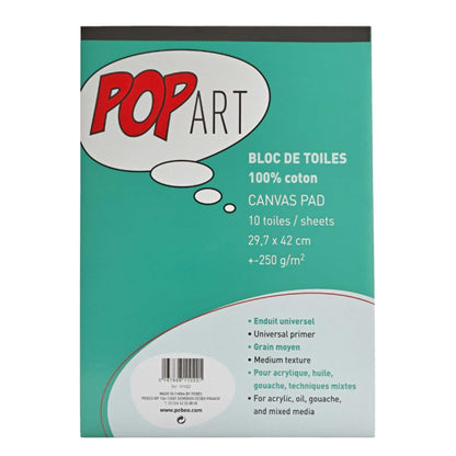 Pebeo Pop Art 100% Canvas Pads - A3