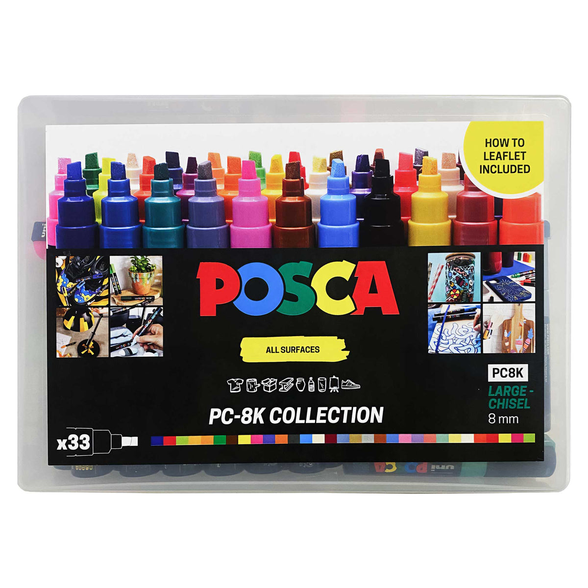 POSCA PC-8K - 33 Colours Collection - Large Chisel 8mm