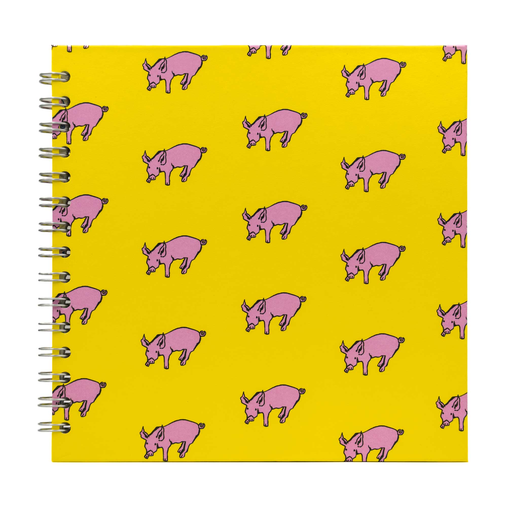 Pink Pig Sketchbooks Posh Patterned Cover - 150gsm Cartridge Paper - 35 Leaves - 8 x 8 Sunshine Yellow Cover