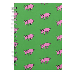 Pink Pig Notebooks Posh Patterned Cover - 80gsm Lined Paper - 70 Leaves - A5 - Meadow Green Cover