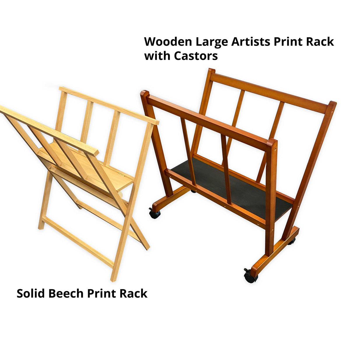 MEEDEN Large Artists' Studio/Display Print Rack with Castors - Deep Walnut