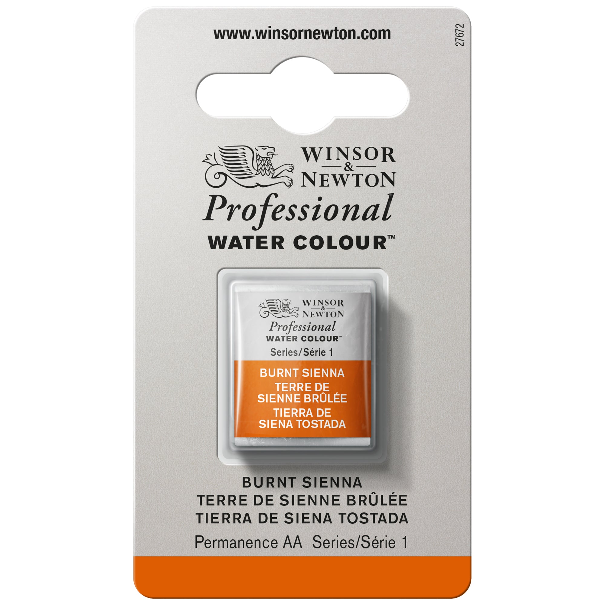 Winsor & Newton Professional Watercolour Half Pans (Singles) - Series 1 - Burnt Sienna