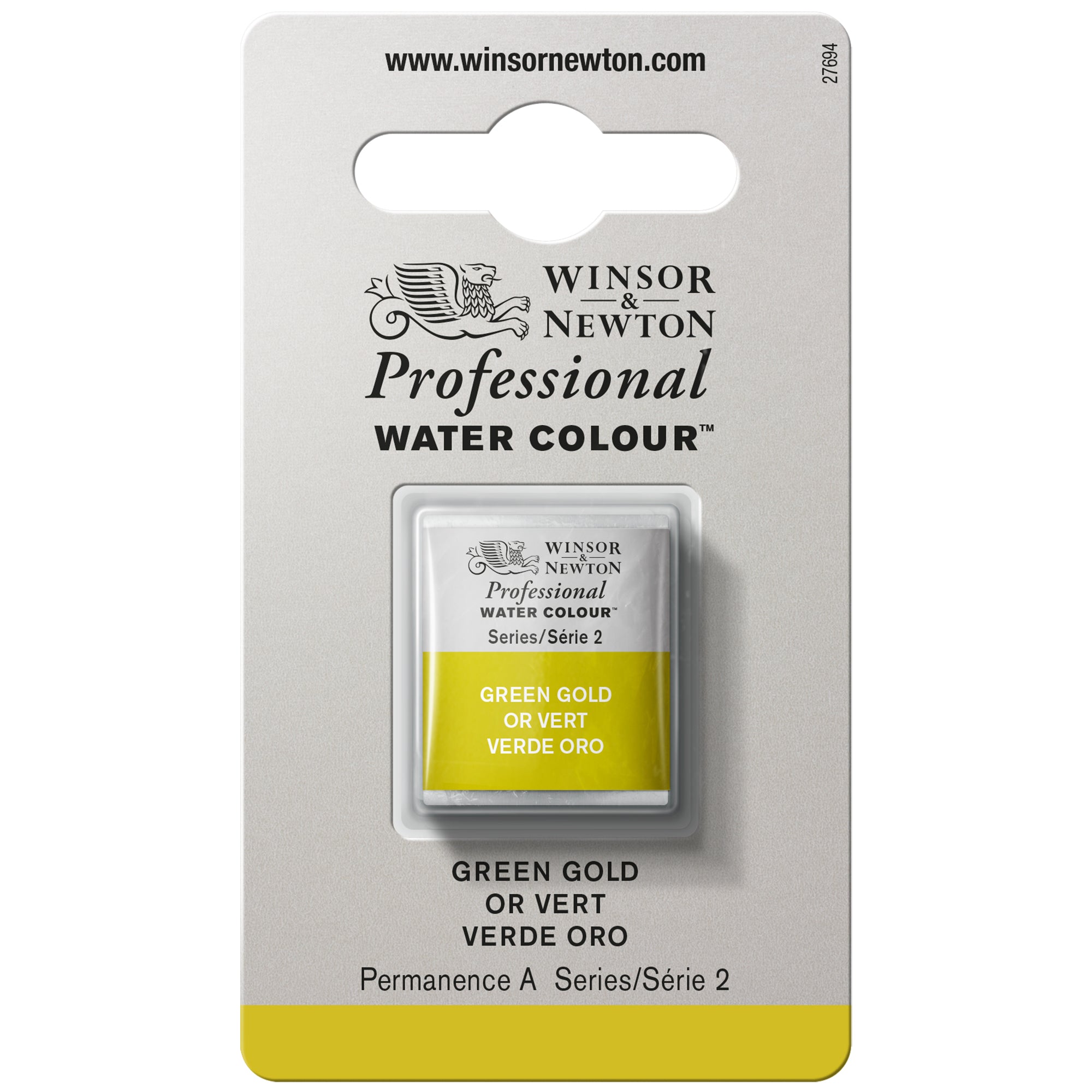 Winsor & Newton Professional Watercolour Half Pans (Singles) - Series 2 - Green Gold