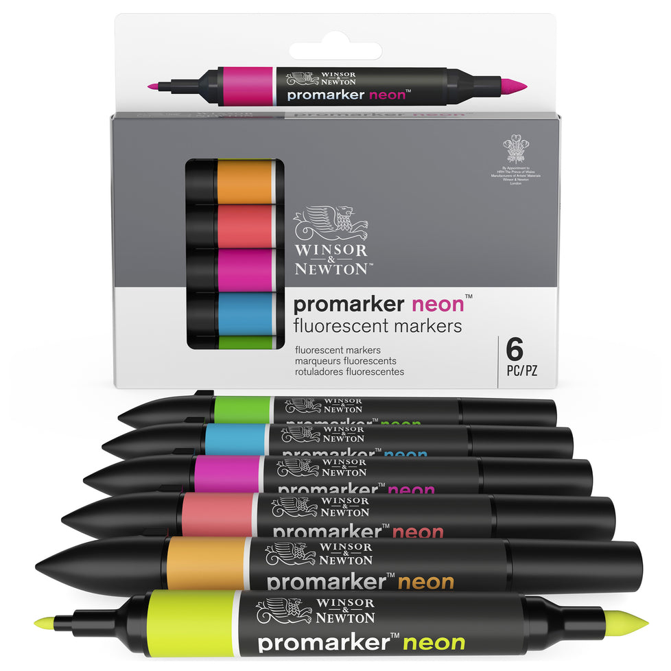 Winsor & Newton Promarker Neon - Fluorescent Markers - Set of 6
