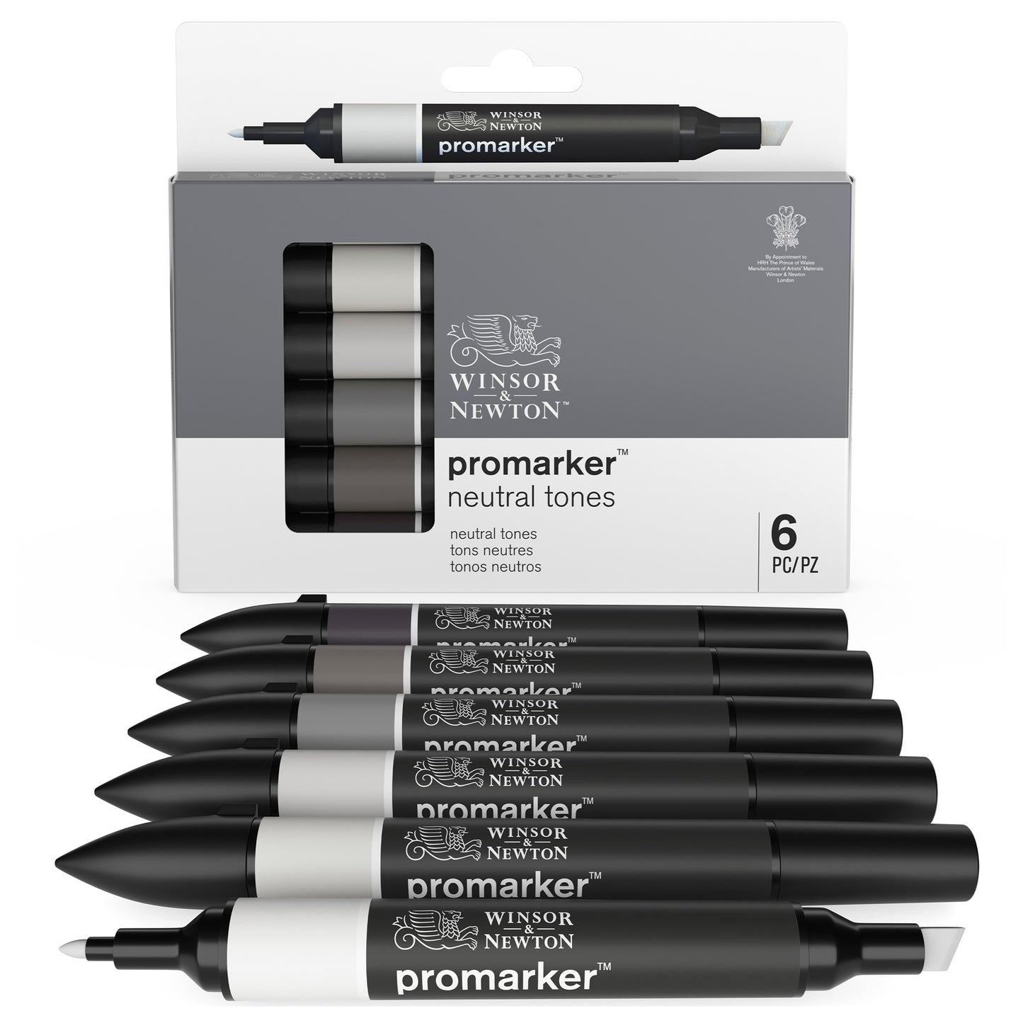 Winsor & Newton Promarkers Set of 6 - Neutral Tones
