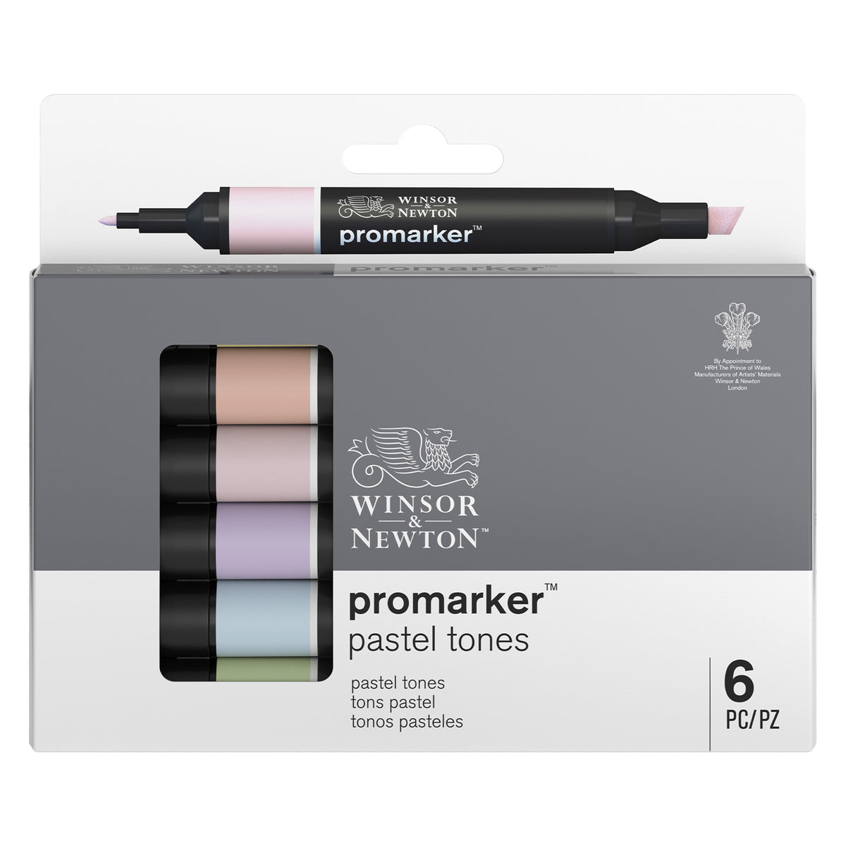 Winsor &amp; Newton Promarkers Set of 6 - Pastel Tones