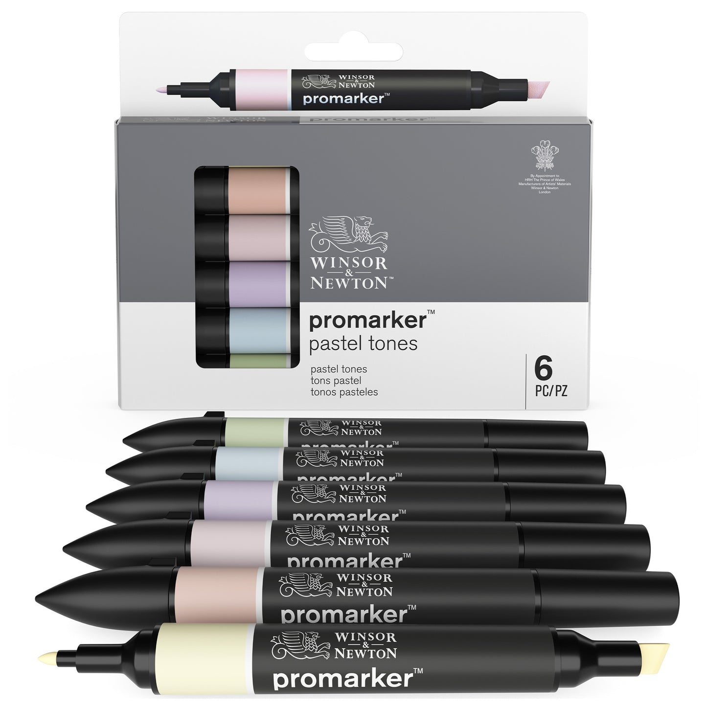 Winsor & Newton Promarkers Set of 6 - Pastel Tones