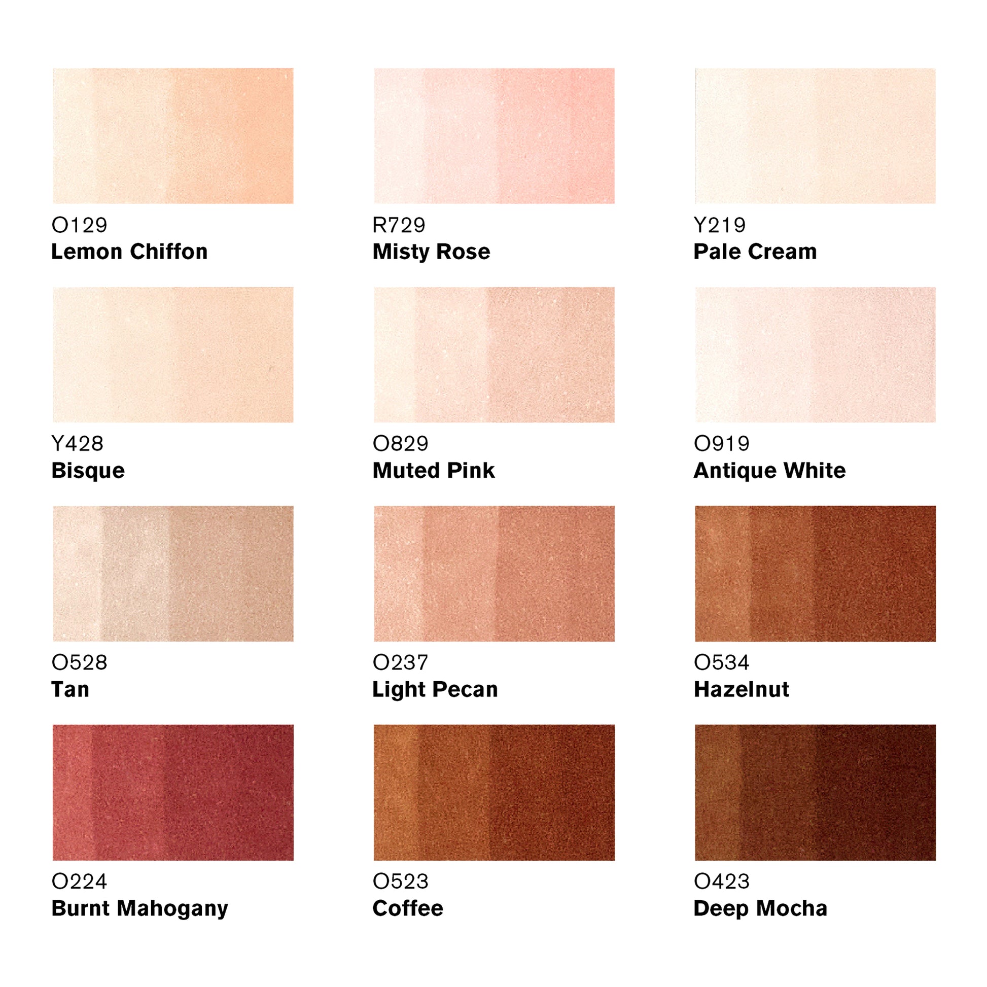 Winsor & Newton Promarker - Skin Tones Set - Colour Swatches and Layering