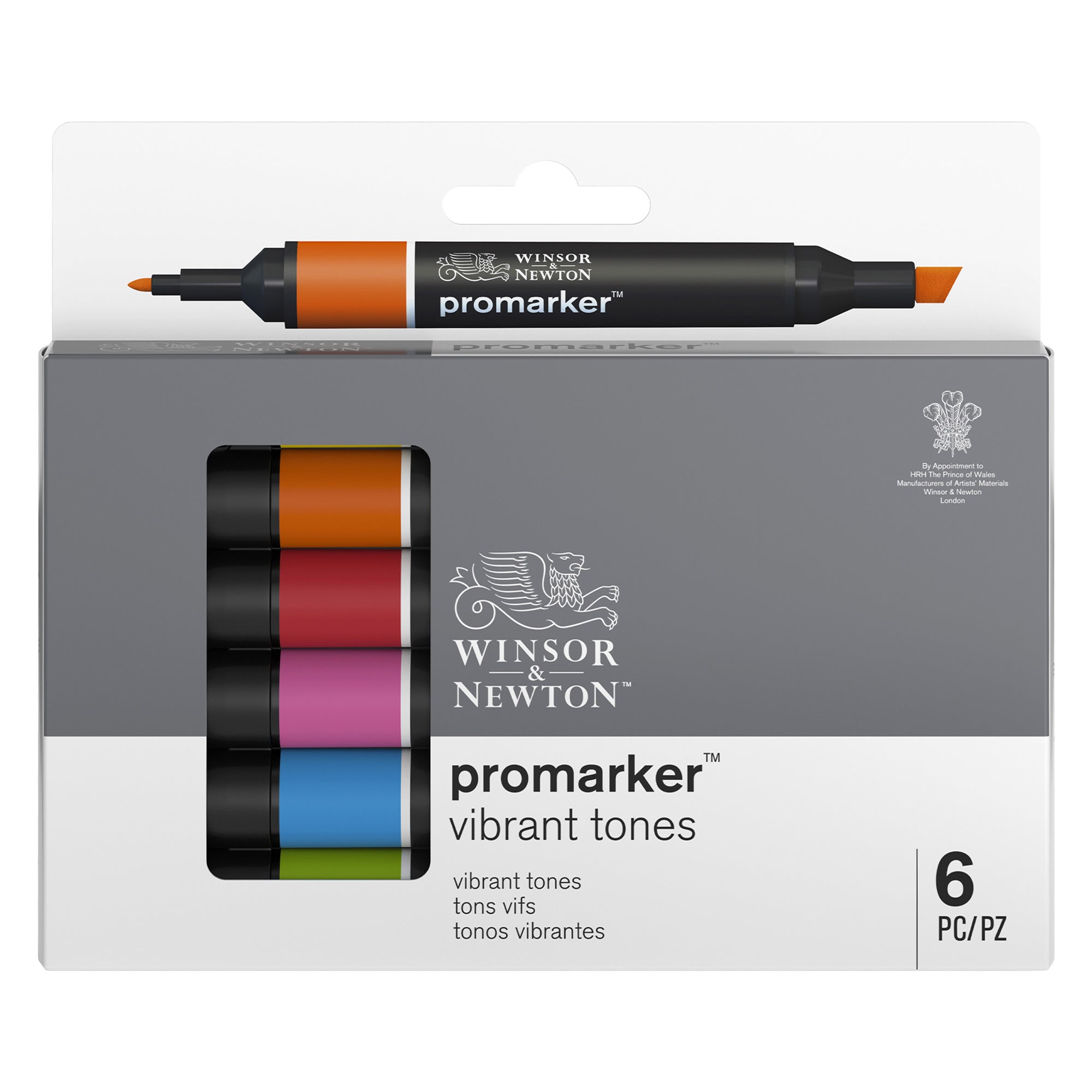 Winsor & Newton Promarkers Set of 6 - Vibrant Tones
