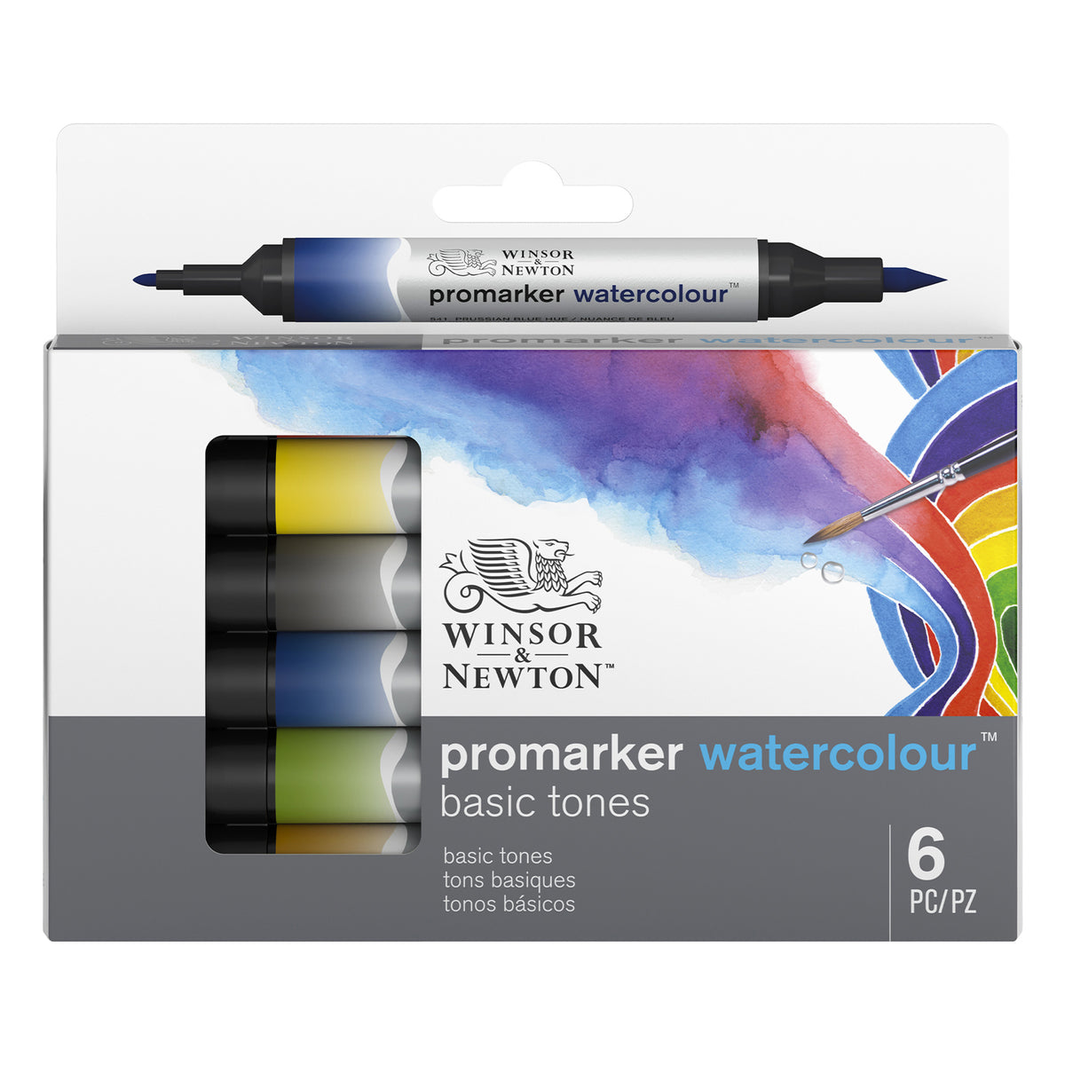 Winsor &amp; Newton Promarker Watercolour Set of 6 - Basic Tones